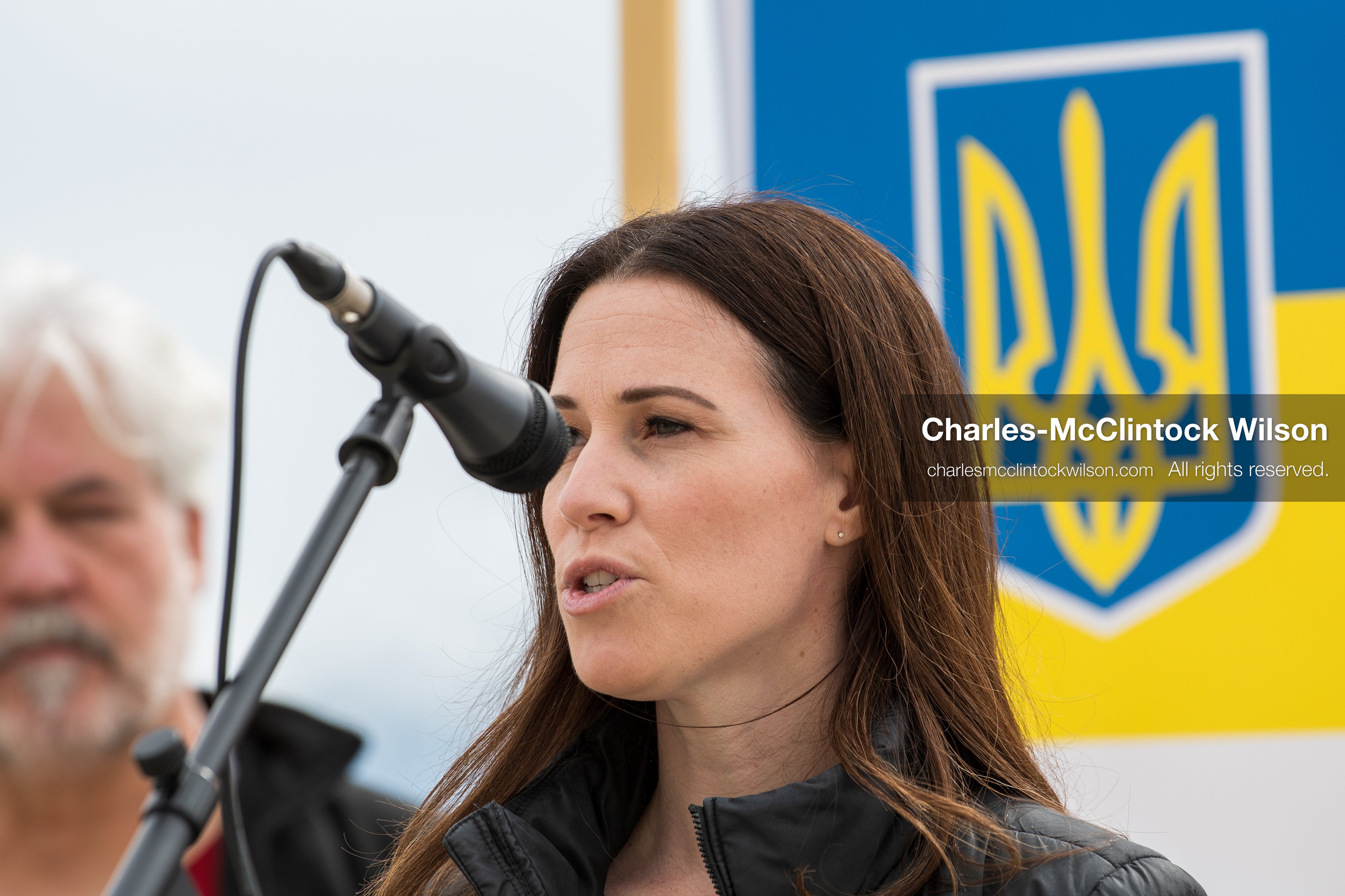 February 28, 2026, Salt Lake City, Utah, USA: STEPHANIE PITCHER, Utah state senator and a Democrat from Utah, speaks during the Stand With Ukraine rally at the Utah State Capitol. The event marked the four year anniversary of the full scale Russian invasion of Ukraine and brought community members together in support of Ukrainians and local humanitarian efforts. (Credit Image: © Charles McClintock Wilson/ZUMA Press Wire)