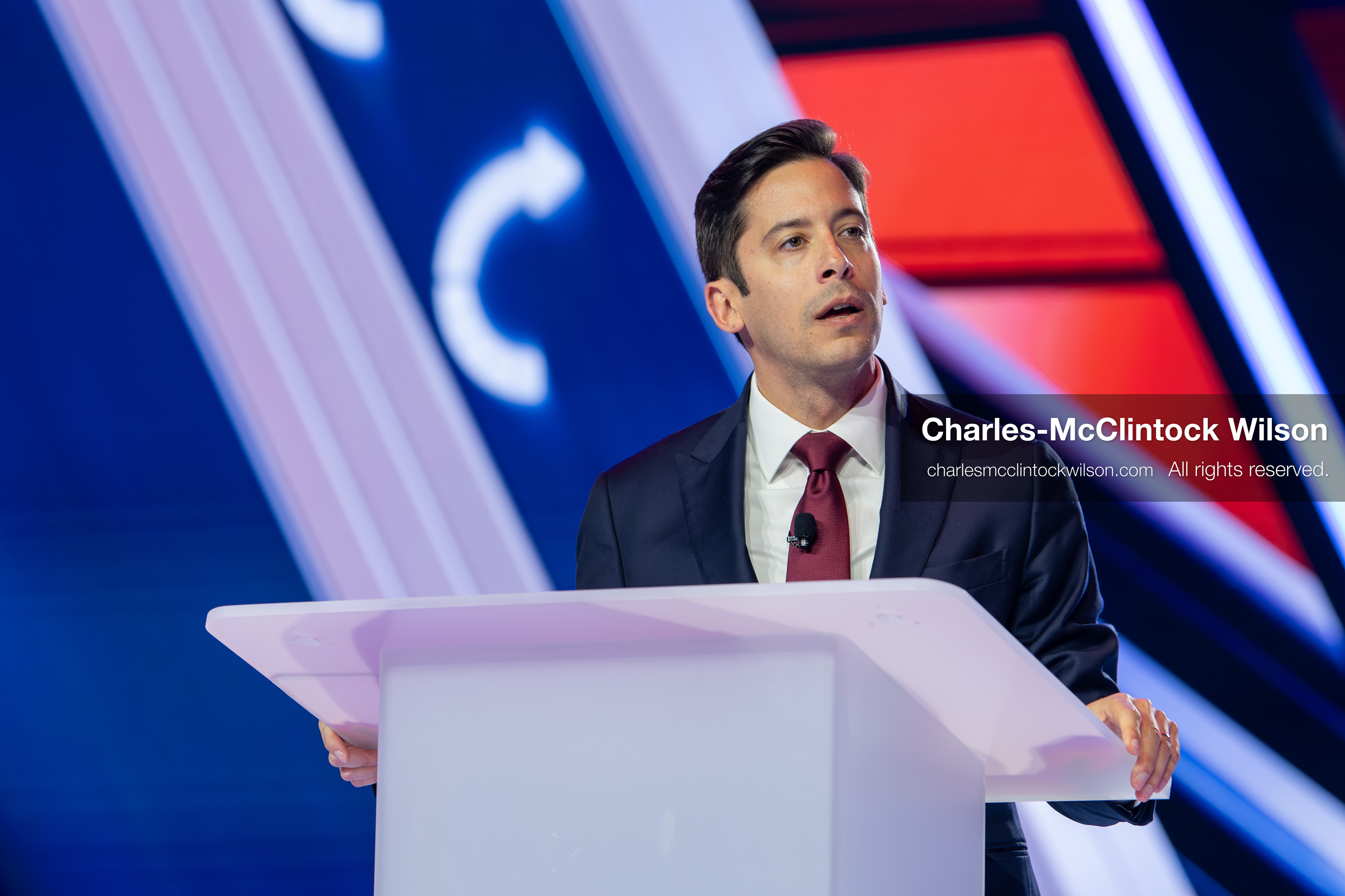December 18, 2025, Phoenix, Arizona, USA: Michael Knowles speaks during Day One of Turning Point USA’s AmericaFest 2025 at the Phoenix Convention Center in Phoenix, Arizona.