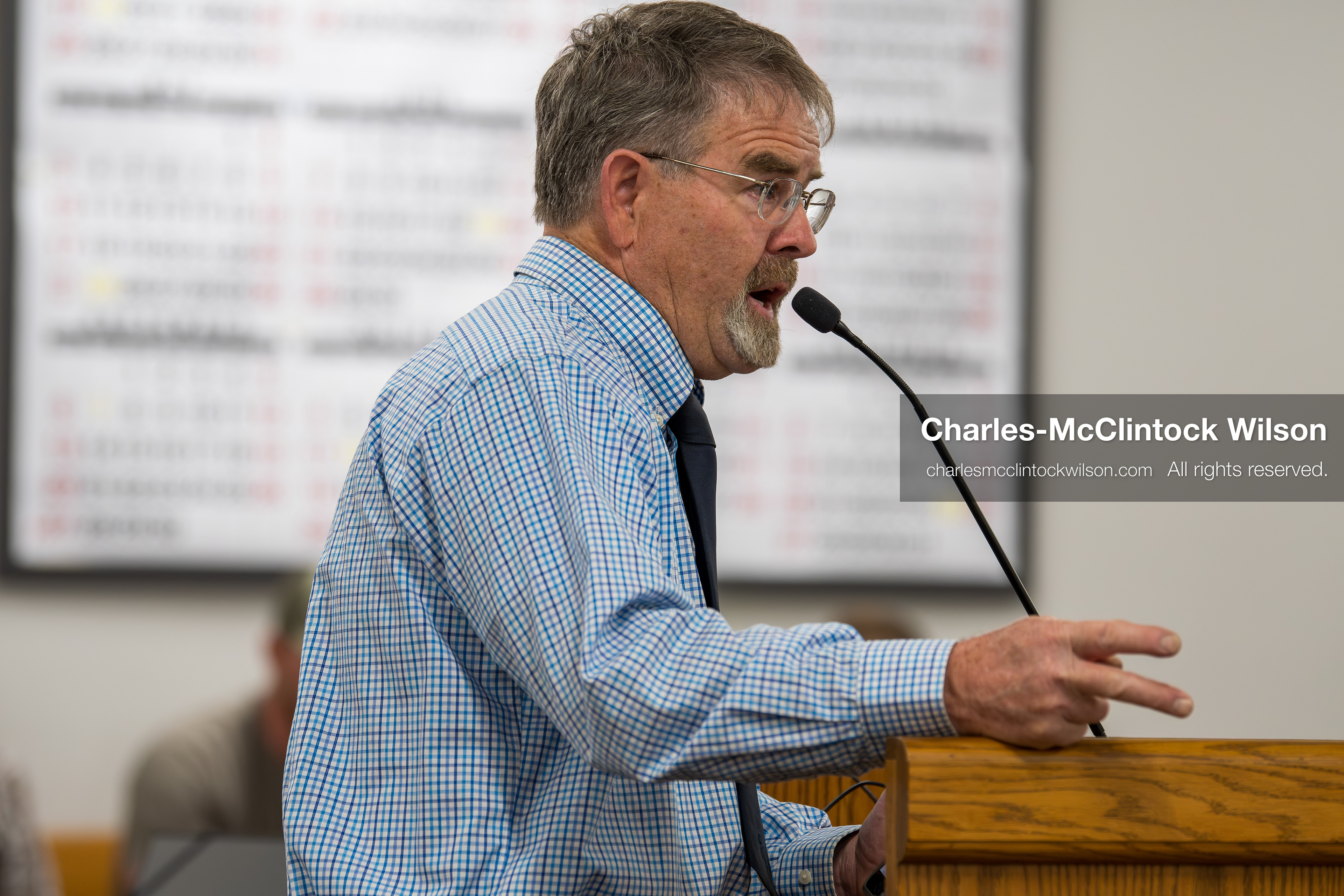 May 13, 2026, Brigham City, Utah, USA: A resident speaks during public comment inside the Box Elder County Justice Center in Brigham City, Utah, addressing commissioners during a meeting over the proposed data‑center project backed by businessman Kevin O’Leary, which has drawn public concern over water use, power demand, and transparency. (Credit Image: © Charles‑McClintock Wilson/ZUMA Press Wire)
