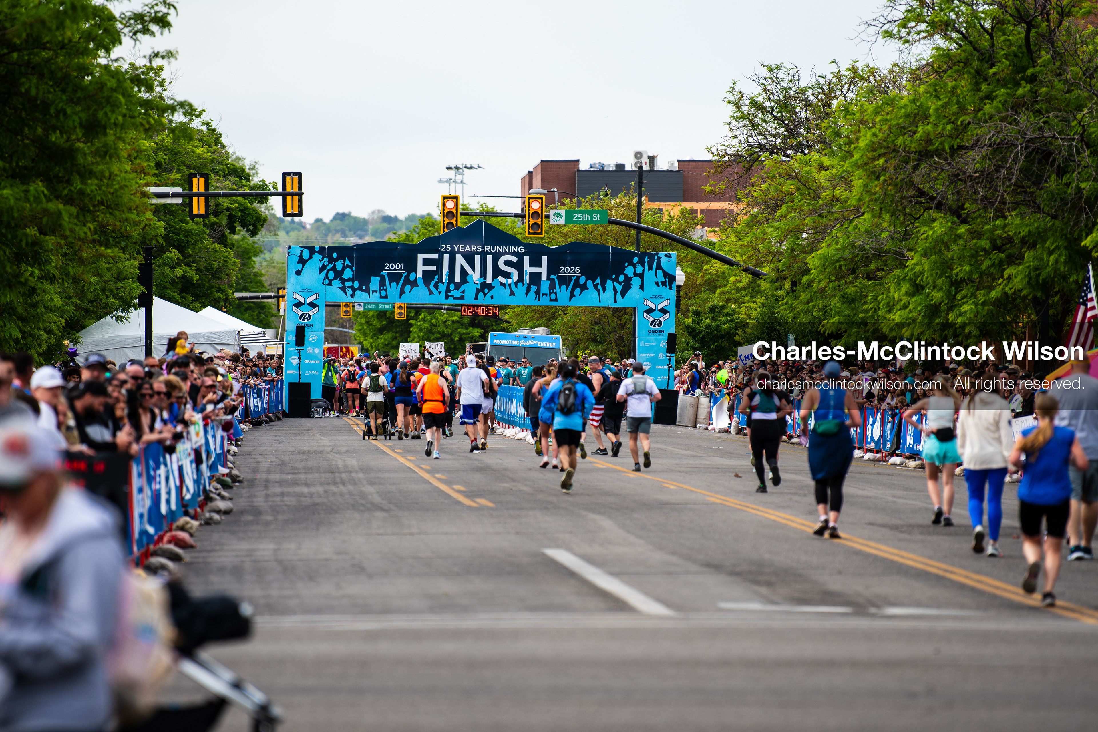 May 16, 2026, Ogden, Utah, USA: Runners head toward the finish line during the 25th Annual America First Ogden Marathon in Ogden, Utah, on Saturday, May 16, 2026. (Credit Image: © Charles-McClintock Wilson/ZUMA Press Wire)