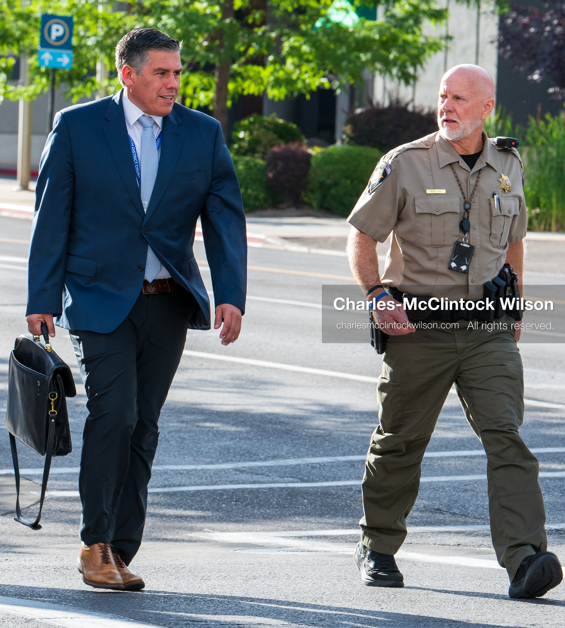 July 7, 2026, Provo, Utah, USA: JUDGE TONY GRAF, left, arrives at the Fourth District Court in Provo for the second day of the preliminary hearing in the Tyler Robinson case, accompanied by a Utah County Sheriff's deputy. Prosecutors are continuing to present evidence to determine whether probable cause exists for the case to proceed to trial after Charlie Kirk was fatally shot at Utah Valley University in 2025. (Credit Image: © Charles-McClintock Wilson/ZUMA Press Wire)