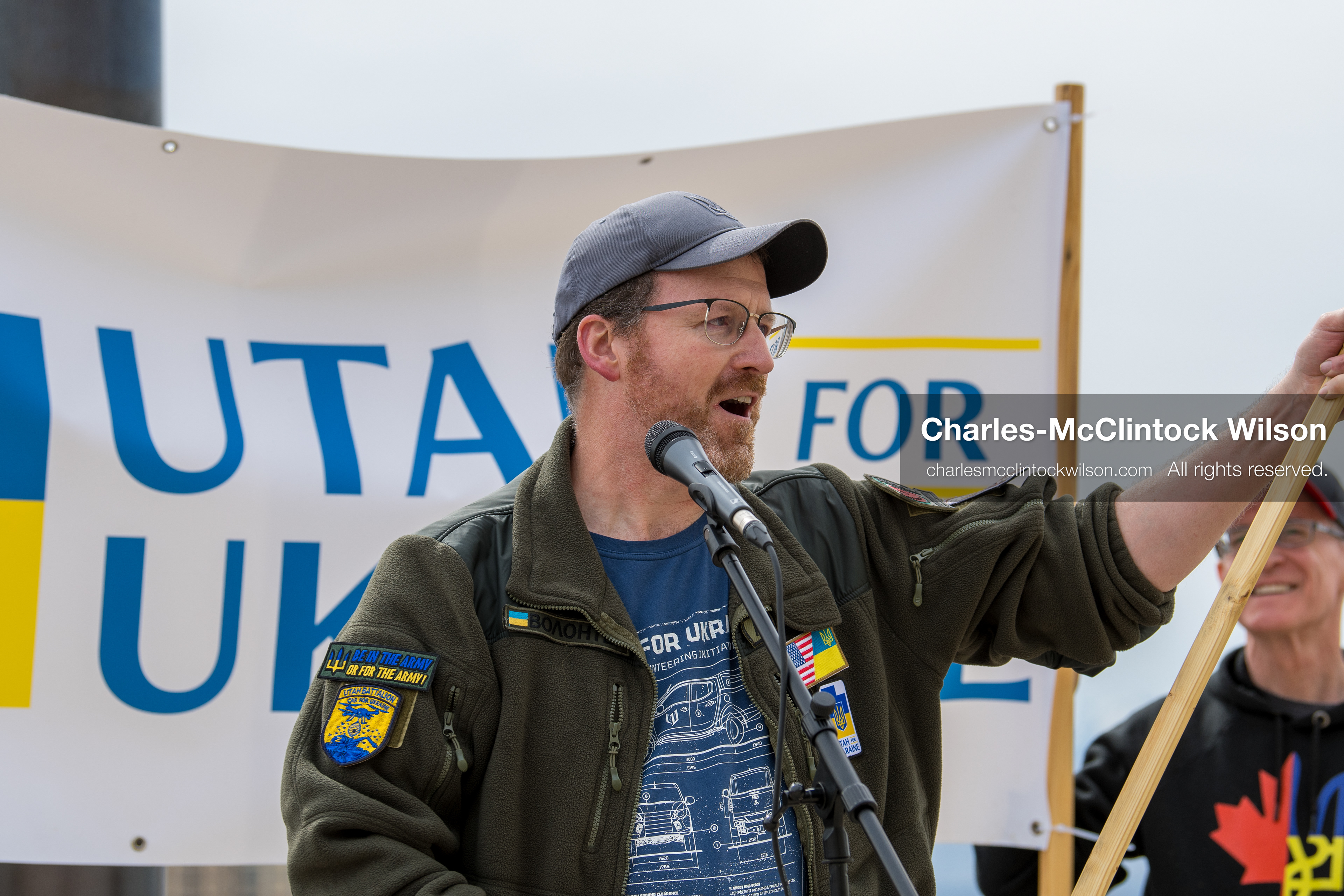 February 28, 2026, Salt Lake City, Utah, USA: NATHANIEL SANDERS, a Salt Lake County Deputy District Attorney and a vocal advocate for Ukraine, speaks during the Stand With Ukraine rally at the Utah State Capitol. The event marked the four year anniversary of the full scale Russian invasion of Ukraine and brought community members together in support of Ukrainians and local humanitarian efforts. (Credit Image: © Charles McClintock Wilson/ZUMA Press Wire)