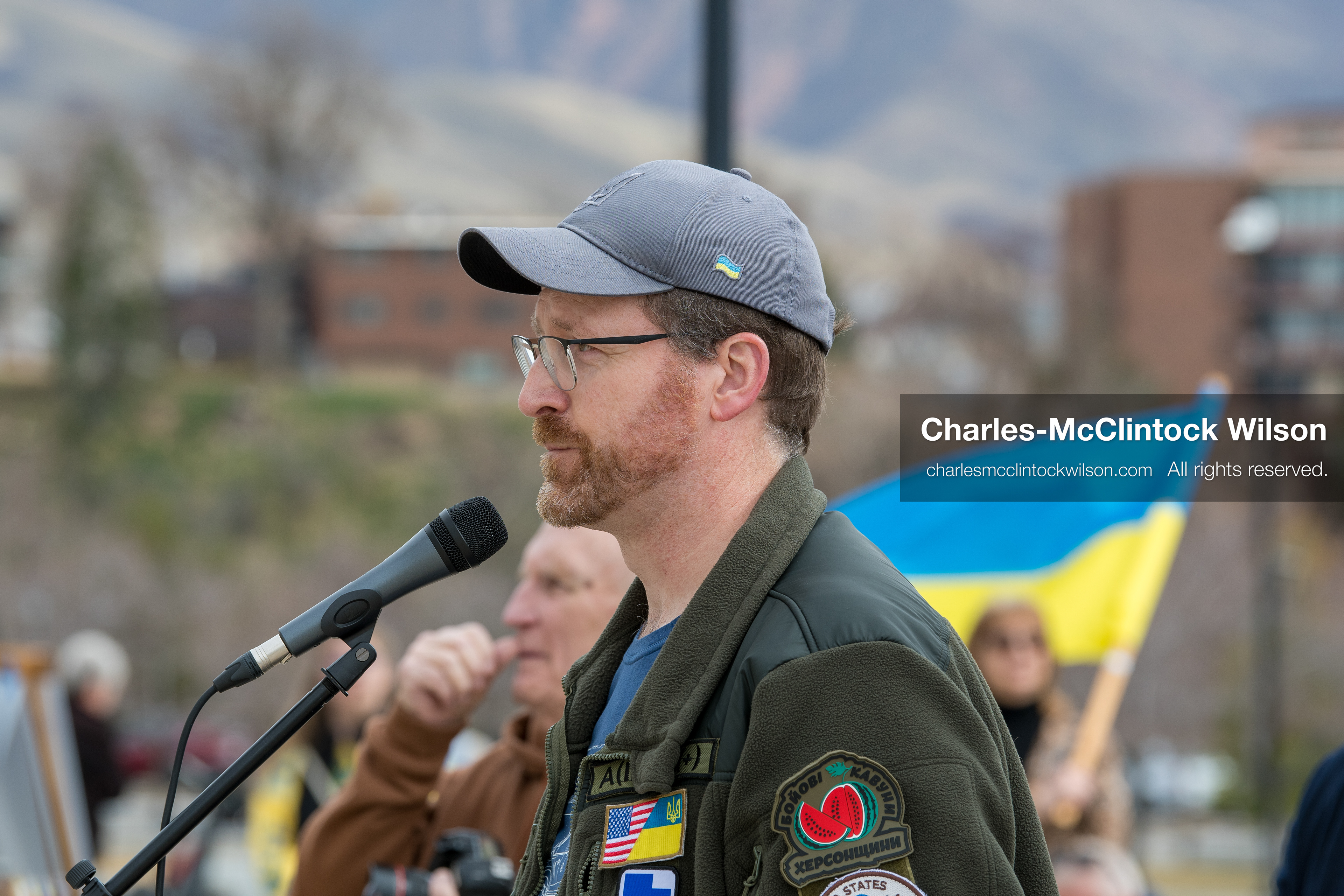 February 28, 2026, Salt Lake City, Utah, USA: NATHANIEL SANDERS, a Salt Lake County Deputy District Attorney and a vocal advocate for Ukraine, speaks during the Stand With Ukraine rally at the Utah State Capitol. The event marked the four year anniversary of the full scale Russian invasion of Ukraine and brought community members together in support of Ukrainians and local humanitarian efforts. (Credit Image: © Charles McClintock Wilson/ZUMA Press Wire)