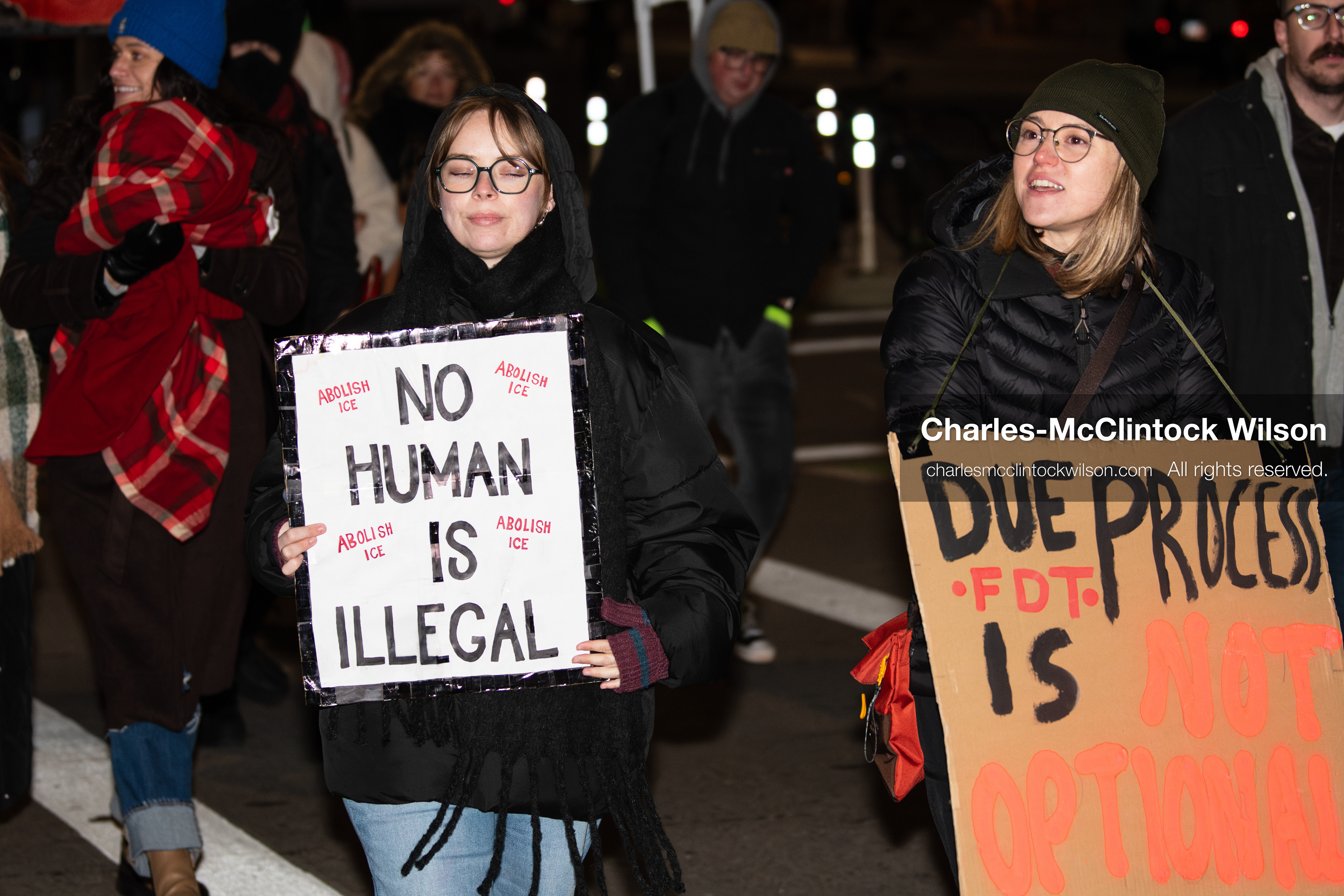 January 8, 2026, Salt Lake City, Utah, USA: Demonstrators walk through downtown Salt Lake City Utah during an anti ICE protest on Jan 8 2026. The rally followed the death of Renee Nicole Good a Minneapolis woman who was fatally shot during an encounter with immigration authorities and drew hundreds calling for accountability and changes to enforcement practices. (Credit Image: © Charles-McClintock Wilson/ZUMA Press Wire)