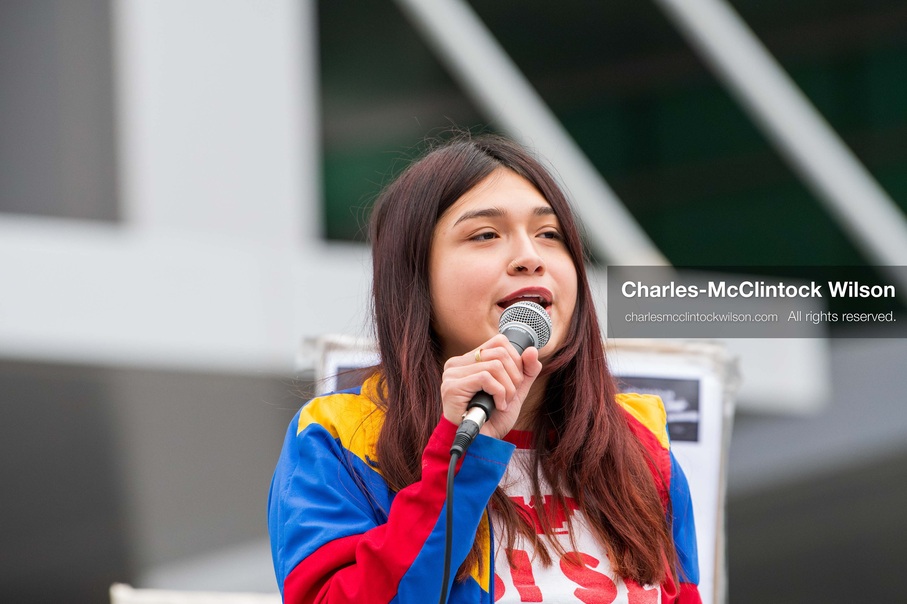 January 3, 2026, Salt Lake City, Utah, USA: A speaker addresses demonstrators during a protest against US military action in Venezuela outside the Wallace Federal Building in Salt Lake City, Utah. The protest was part of a nationwide mobilization opposing airstrikes and foreign intervention. (Credit Image: (c) Charles‑McClintock Wilson/ZUMA Press Wire)