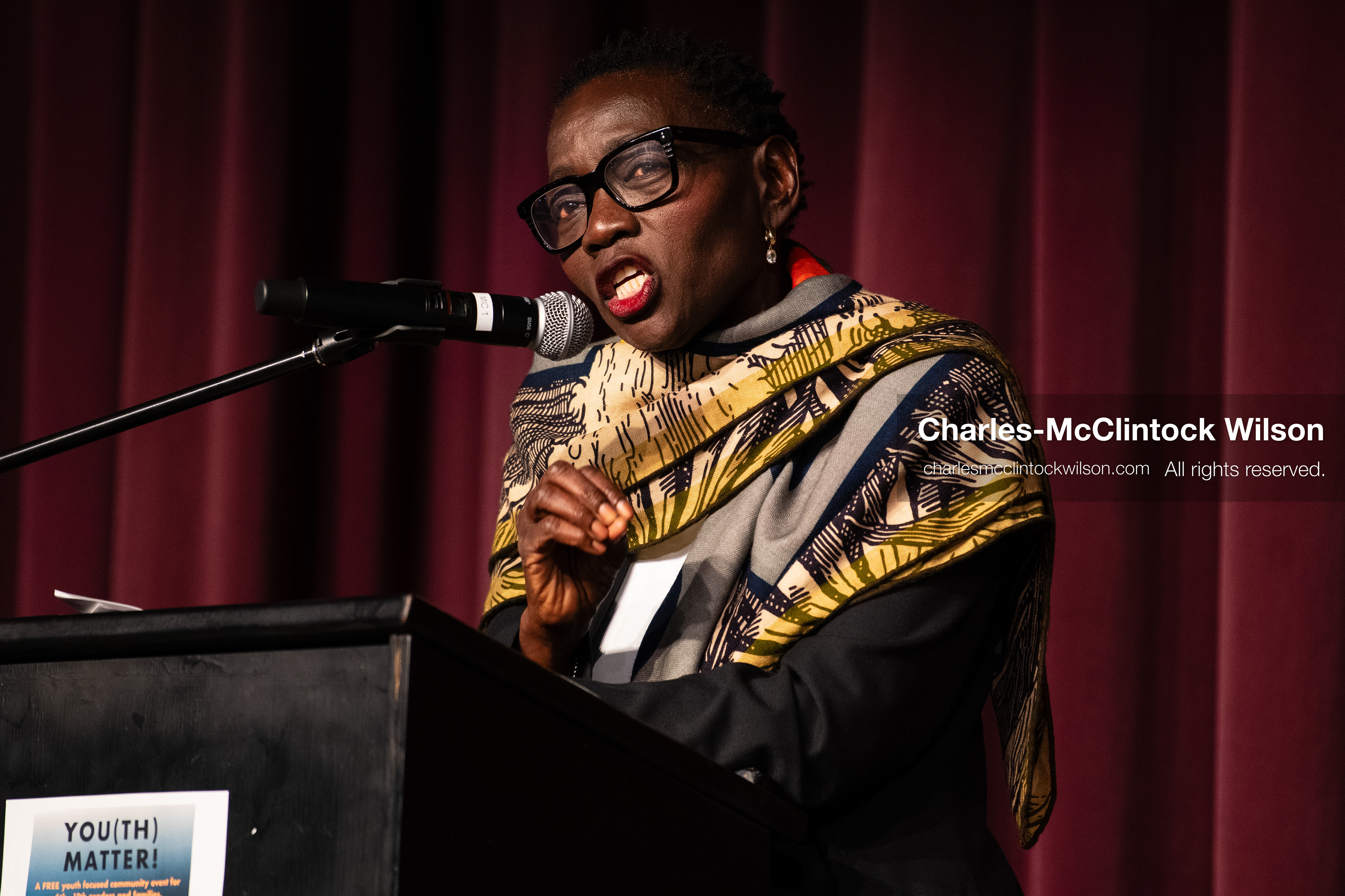June 24, 2026, Salt Lake City, Utah, USA: Dr. AUMA OBAMA, founder of the Sauti Kuu Foundation and sister of former US president Barack Obama, speaks to attendees during the ''You(th) Matter'' community event at Glendale Middle School in Salt Lake City, Utah. (Credit Image: © Charles-McClintock Wilson/ZUMA Press Wire)