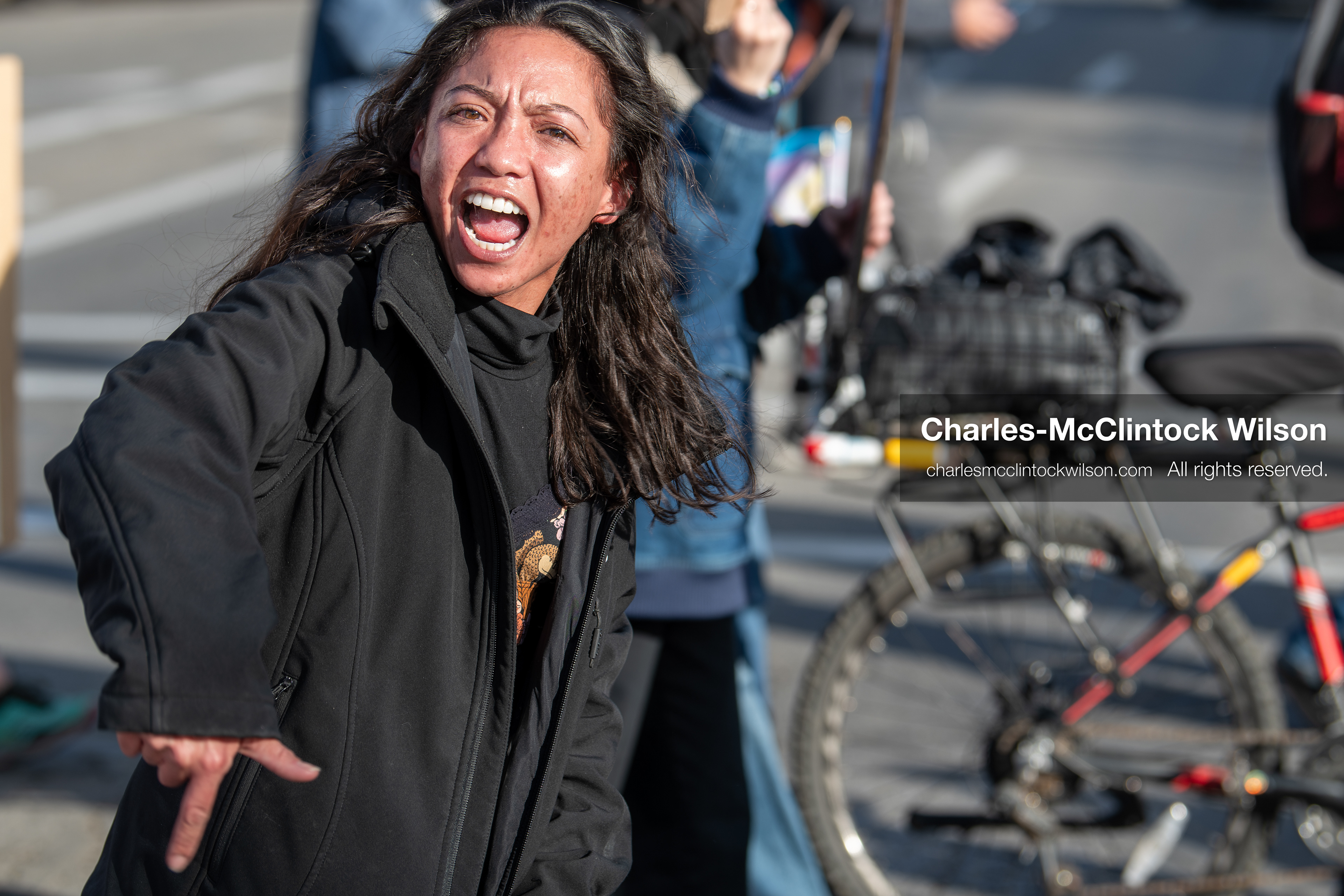 January 30, 2026, Salt Lake City, Utah, USA: A demonstrator gestures while speaking during an anti‑ICE protest in Salt Lake City, part of a nationwide response to immigration enforcement policies. (Credit Image: © Charles‑McClintock Wilson/ZUMA Press Wire)