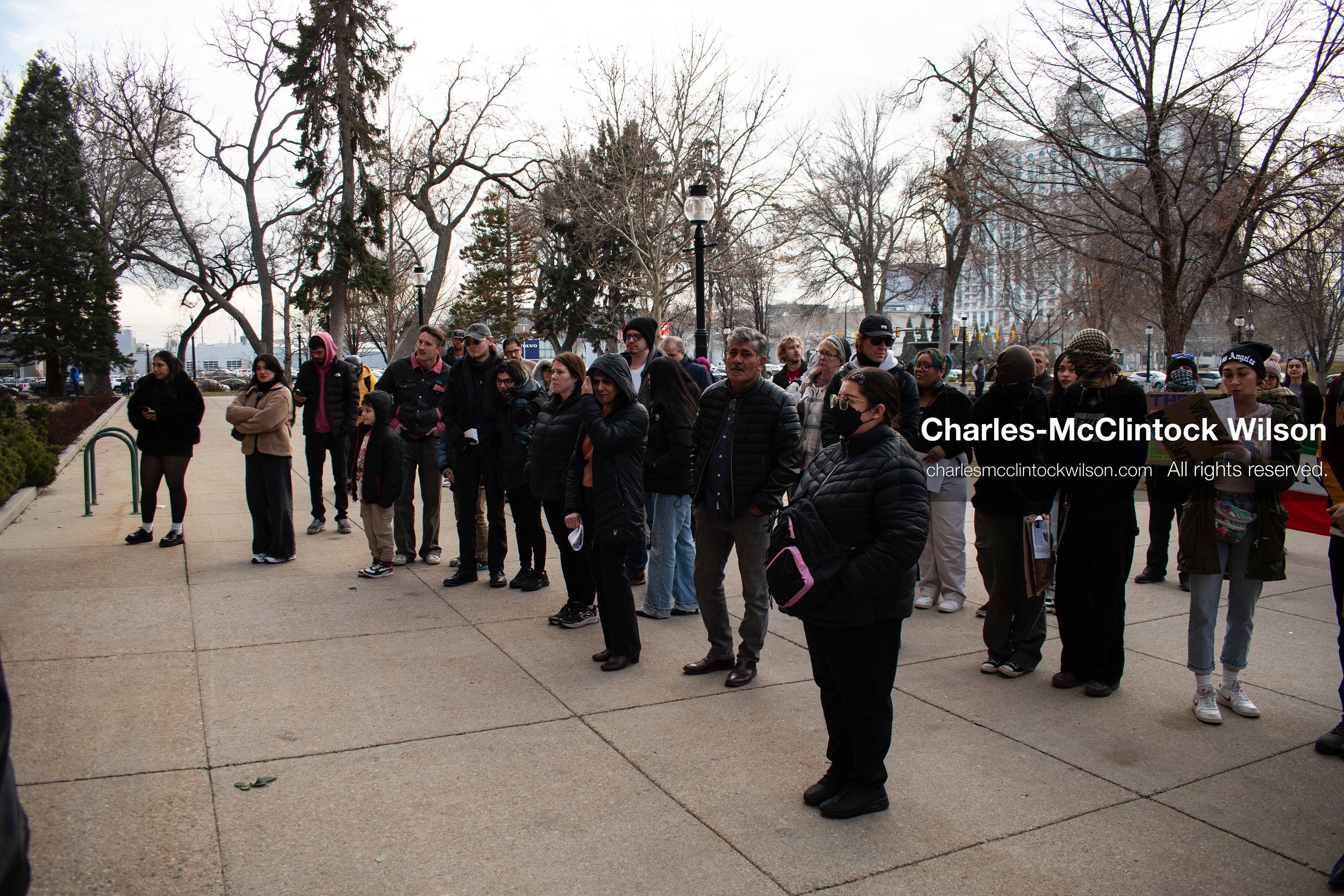 January 30, 2026, Salt Lake City, Utah, USA: People gather in winter conditions during a vigil honoring victims of the Iranian government at the Salt Lake City and County Building. (Credit Image: © Charles McClintock Wilson/ZUMA Press Wire)
