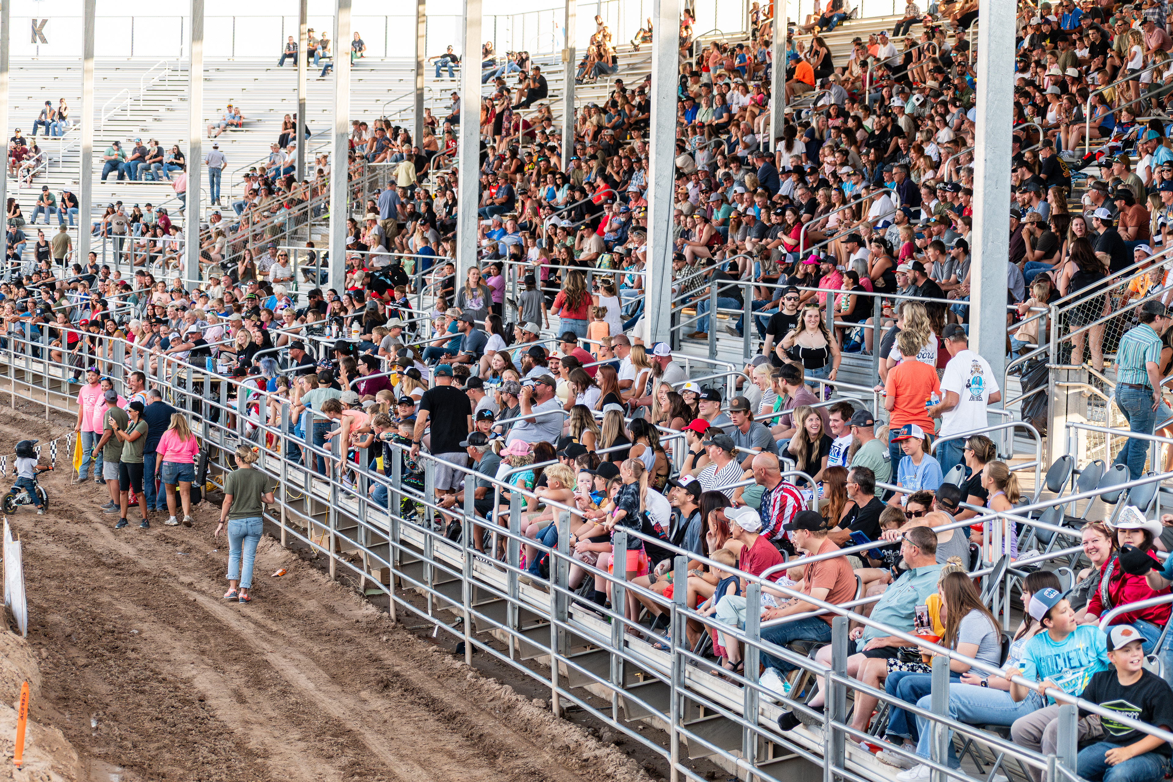 June 28, 2025 – Nephi, Utah: Spectators fill the grandstands during the Juab Xtreme Racing event at the Juab County Fairgrounds. 