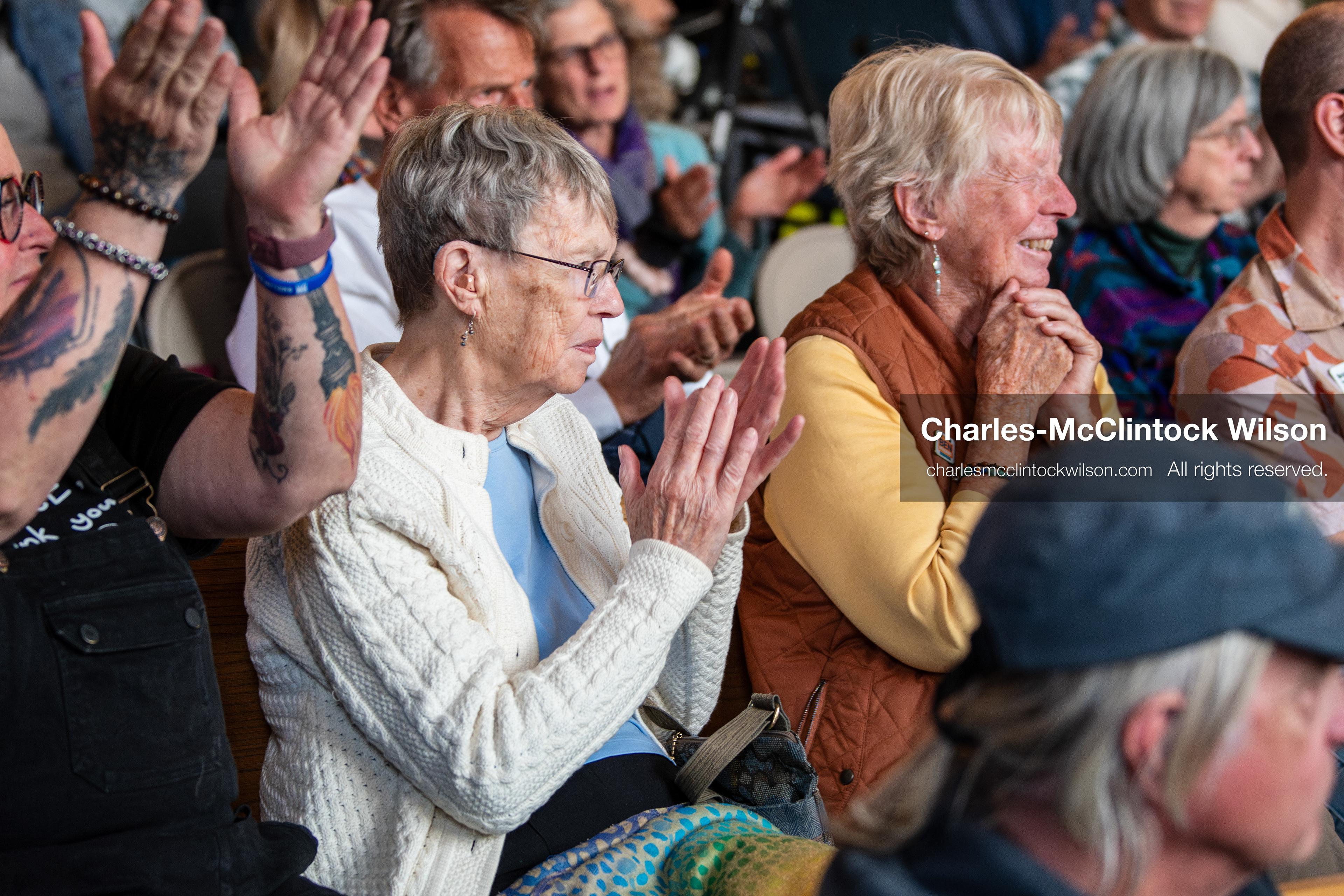 April 22, 2026, Salt Lake City, Utah, USA: Attendees listen during the Earth Day 1st District Candidate Debate at Church and State Marketplace in Salt Lake City. The event, hosted by Stewardship Utah, brought together candidates and community members to discuss environmental and policy issues ahead of the 2026 election. (Credit Image: © Charles-McClintock Wilson/ZUMA Press Wire)