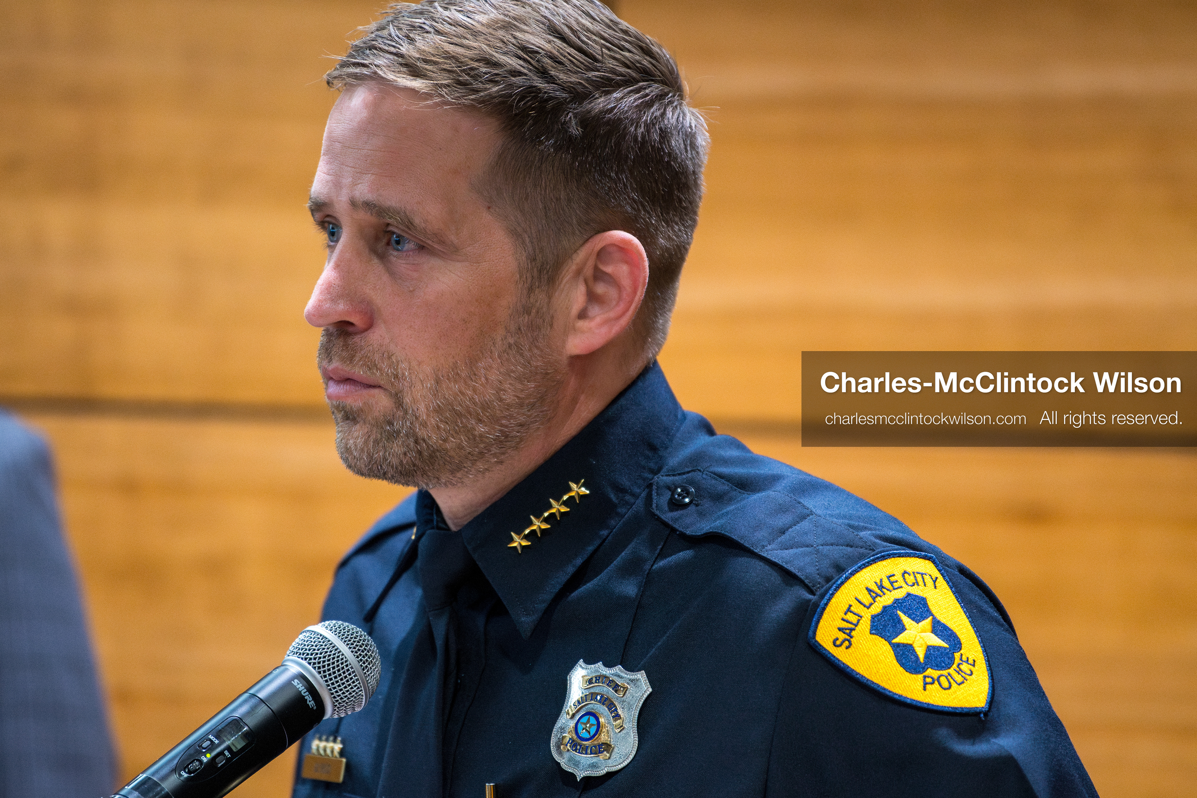 January 8, 2026, Salt Lake City, Utah, USA: Salt Lake City Police Chief BRIAN REDD speaks during a press conference at the Salt Lake City Public Safety Building in Salt Lake City, Utah, on Jan. 8, 2026. Officials provided updates on the investigation into the shooting outside an LDS meetinghouse on Redwood Road the previous night, where 38 year old Sione Vatuvei and 46 year old Vaea Tulikihihifo were killed and six others were wounded during a memorial service. Police said they have solid leads and are reviewing surveillance video and license plate reader data. (Credit Image: © Charles-McClintock Wilson/ZUMA Press Wire)