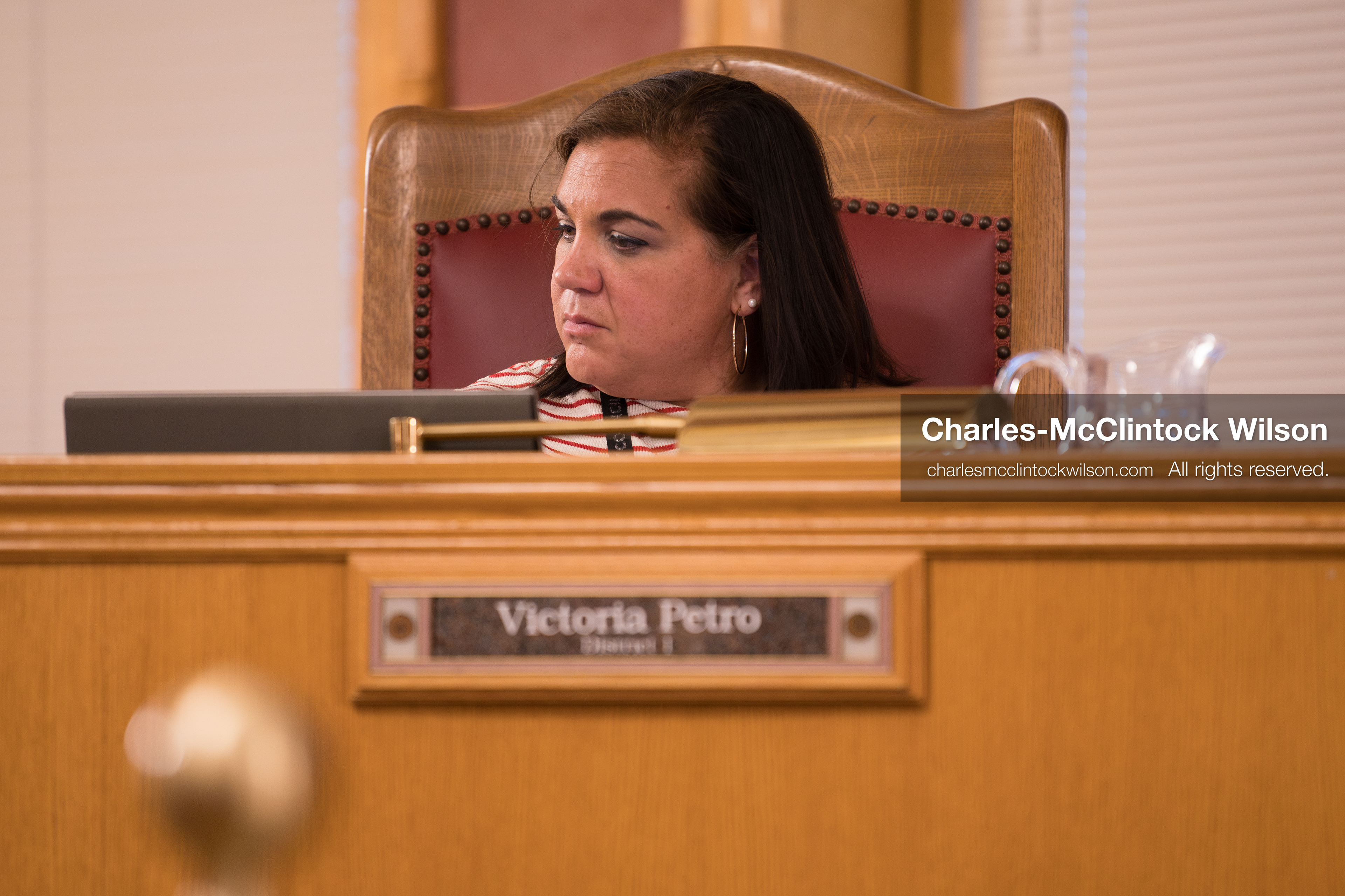 May 5, 2026, Salt Lake City, Utah, USA: Salt Lake City Council Member VICTORIA PETRO, who represents District 1, listens during the Salt Lake City Council's formal meeting in Salt Lake City on Tuesday, May 5, 2026. The meeting included public hearings on a proposed camping and public property ordinance. (Credit Image: © Charles-McClintock Wilson/ZUMA Press Wire)