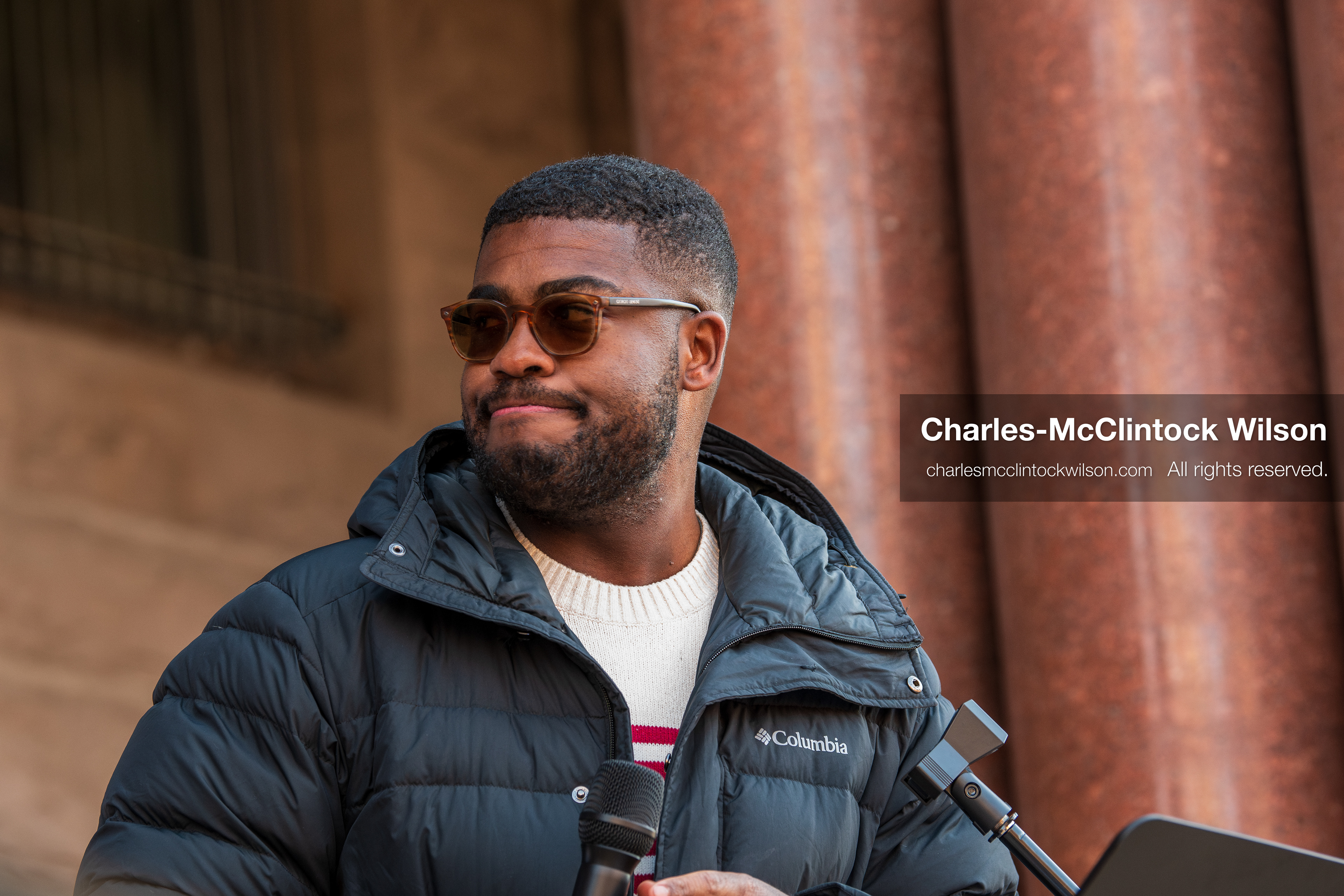 Salt Lake City, Utah, January 10, 2026: Isaiah Martin, a Democratic political advocate and former candidate for Texas’s 18th Congressional District, speaks during the ICE Out for Good protest at Washington Square Park, a demonstration calling for justice for Renee Nicole Good. (Credit Image: © Charles‑McClintock Wilson/ZUMA Press Wire)