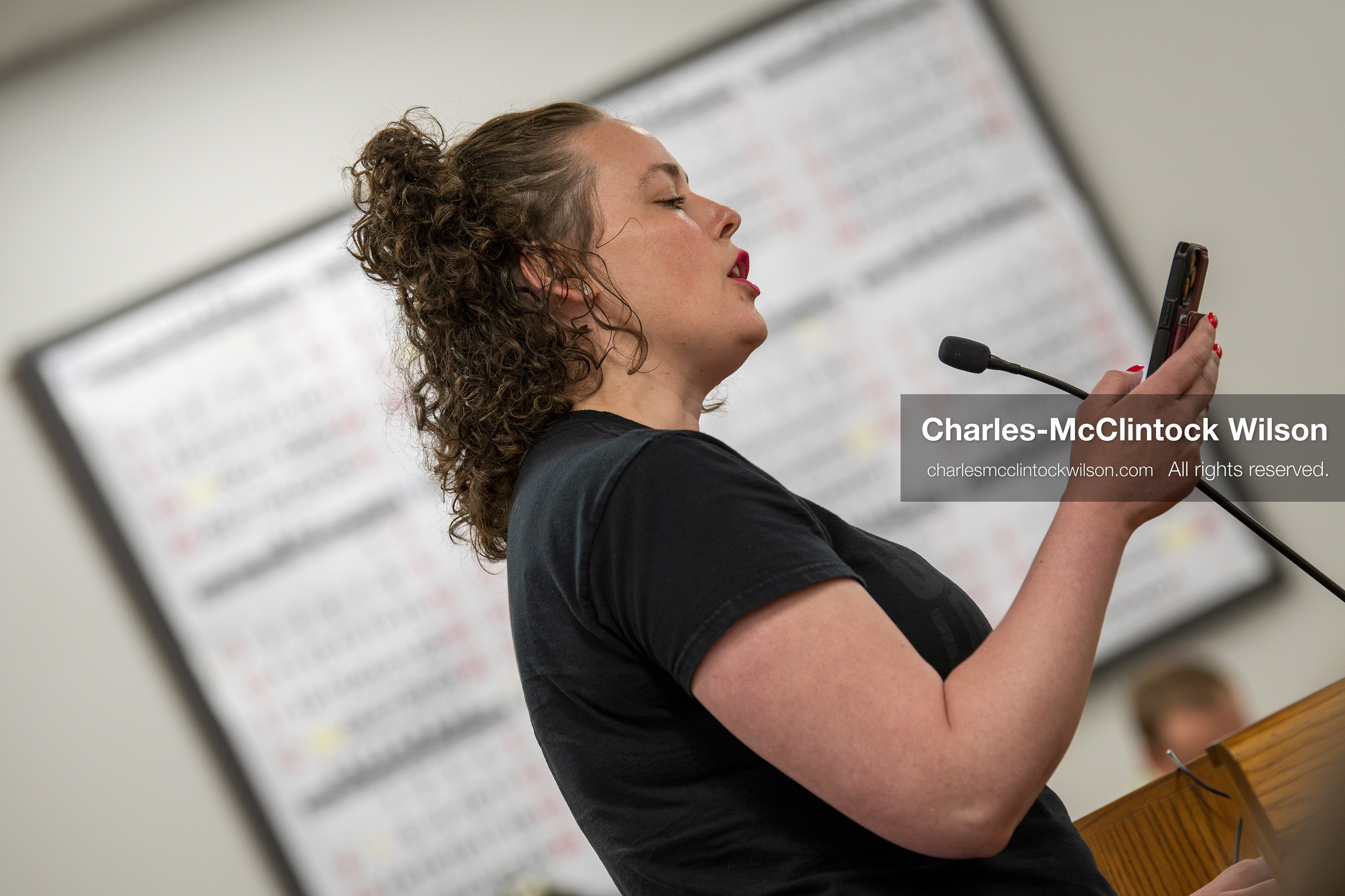 May 13, 2026, Brigham City, Utah, USA: A resident speaks during public comment inside the Box Elder County Justice Center in Brigham City, Utah, addressing commissioners during a meeting over the proposed data‑center project backed by businessman Kevin O’Leary, which has drawn public concern over water use, power demand, and transparency. (Credit Image: © Charles‑McClintock Wilson/ZUMA Press Wire)