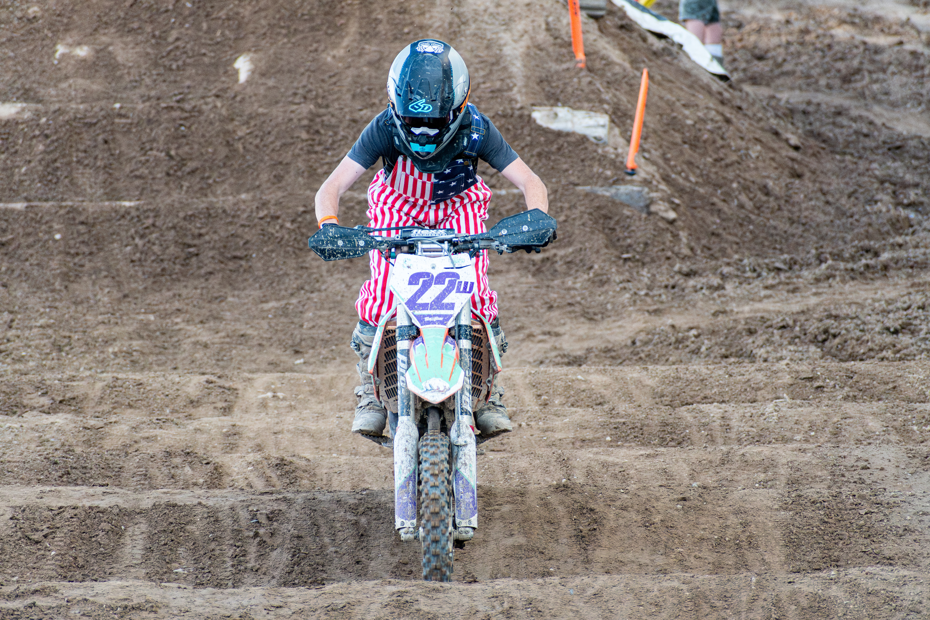 Nephi, Utah – June 28, 2025: A motocross rider competes during the Juab Xtreme Racing event at Juab County Fairgrounds.