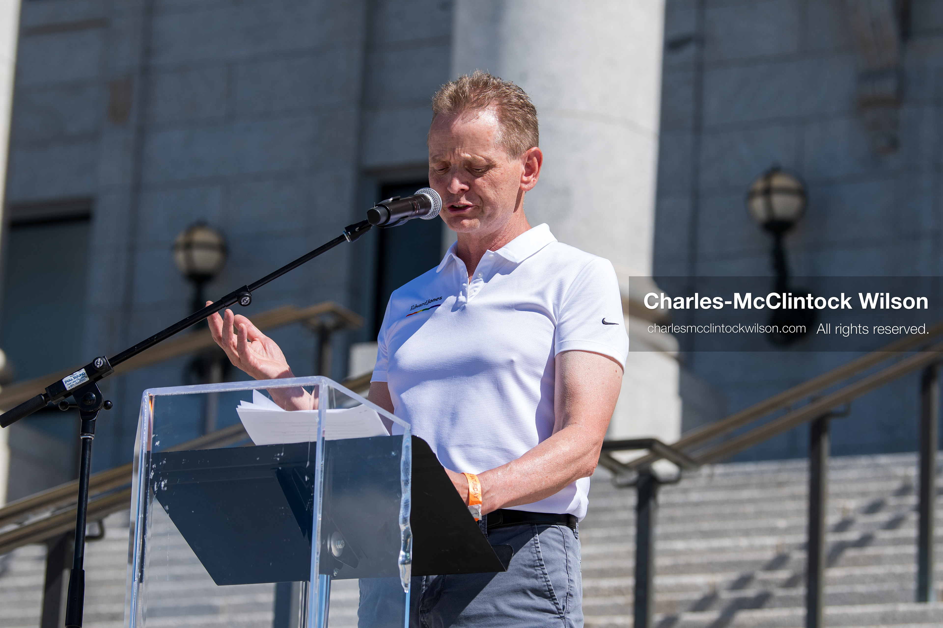 June 6, 2026, Salt Lake City, Utah, USA: JOHN JOHNSON speaks outside the Utah State Capitol building during the Utah Pride Rally and March. (Credit Image: © Charles-McClintock Wilson/ZUMA Press Wire)