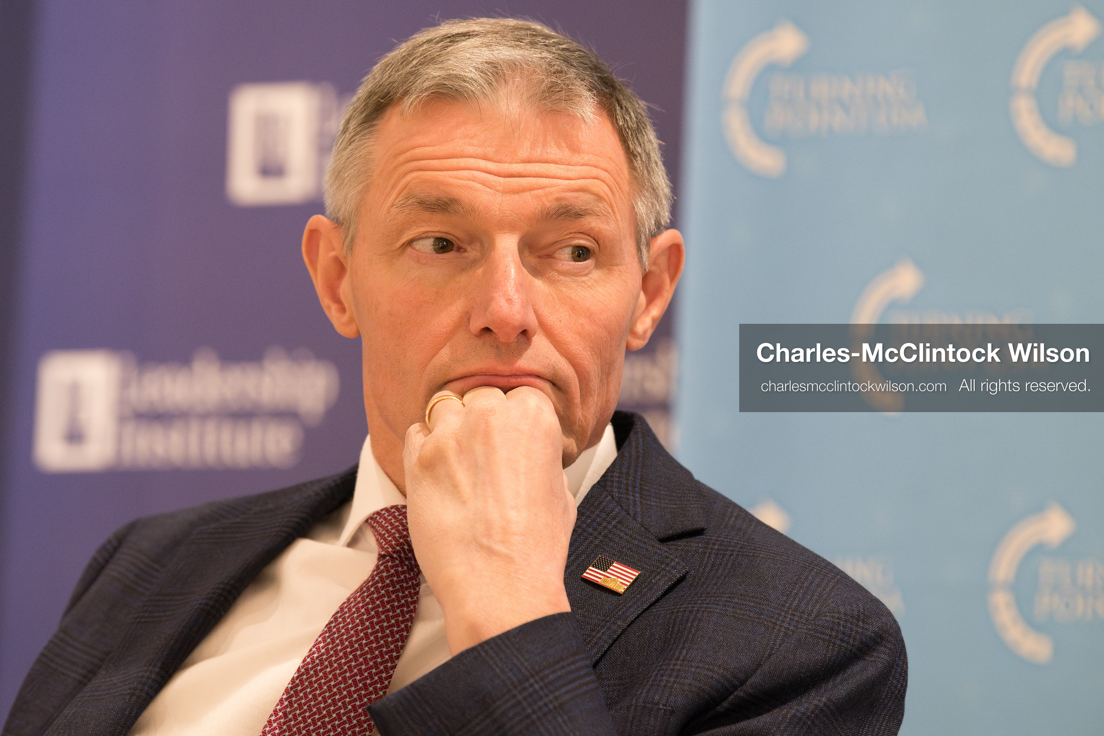  February 19, 2026, Provo, Utah, USA: U.S. Representative MIKE KENNEDY, who represents Utah 3rd Congressional District, listens during an event organized by the Turning Point USA chapter at Brigham Young University at The Belvedere Provo in Provo, Utah. (Credit Image: © Charles McClintock Wilson/ZUMA Press Wire)
