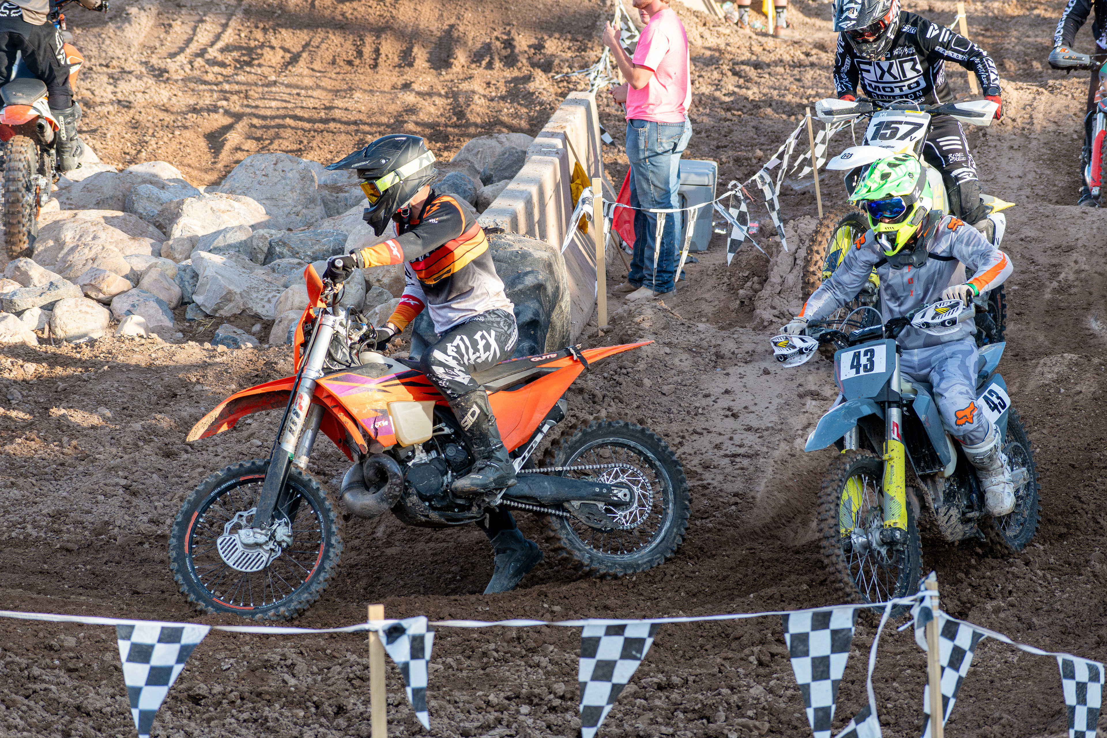 Nephi, Utah – June 28, 2025: A motocross rider competes during the Juab Xtreme Racing event at Juab County Fairgrounds.