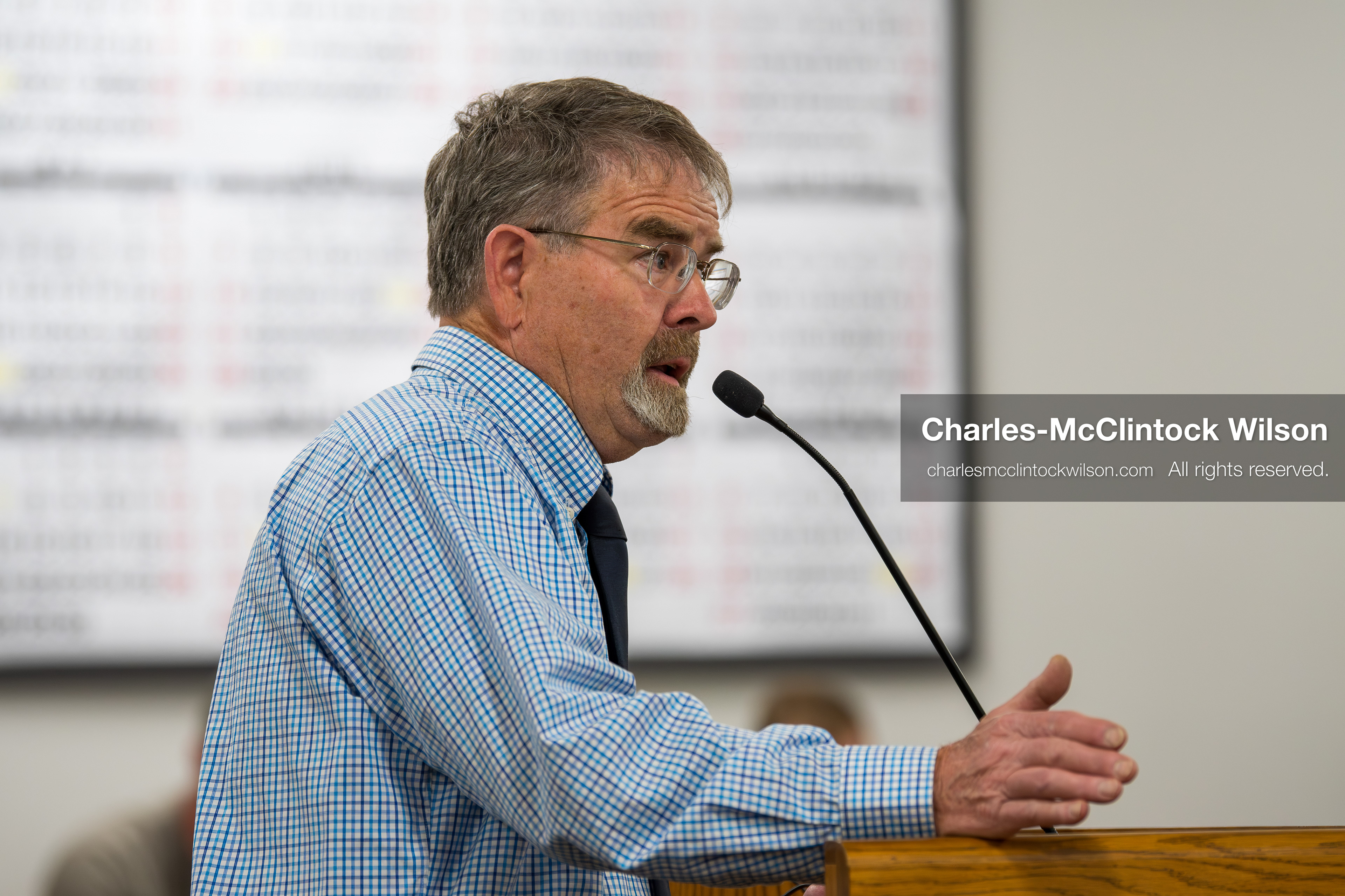 May 13, 2026, Brigham City, Utah, USA: A resident speaks during public comment inside the Box Elder County Justice Center in Brigham City, Utah, addressing commissioners during a meeting over the proposed data‑center project backed by businessman Kevin O’Leary, which has drawn public concern over water use, power demand, and transparency. (Credit Image: © Charles‑McClintock Wilson/ZUMA Press Wire)