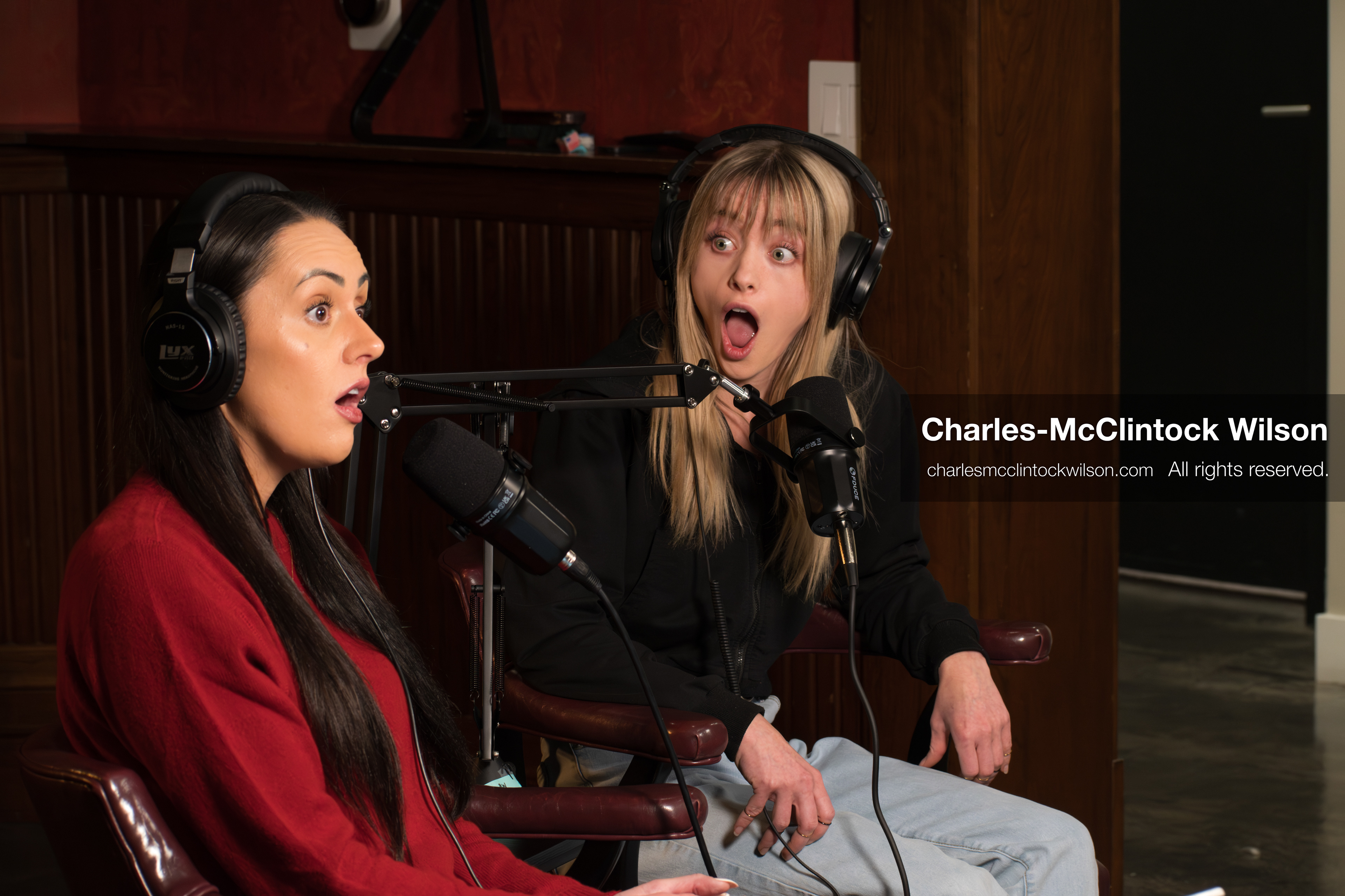 November 22, 2025 – Salt Lake City, Utah, USA: Brandi Siciliani and Billie Webb speak during the recording of an episode of The Brandi & Billie Show, an independent podcast known for its long-form commentary on politics, culture, and major world events. (Credit Image: © Charles‑McClintock Wilson)