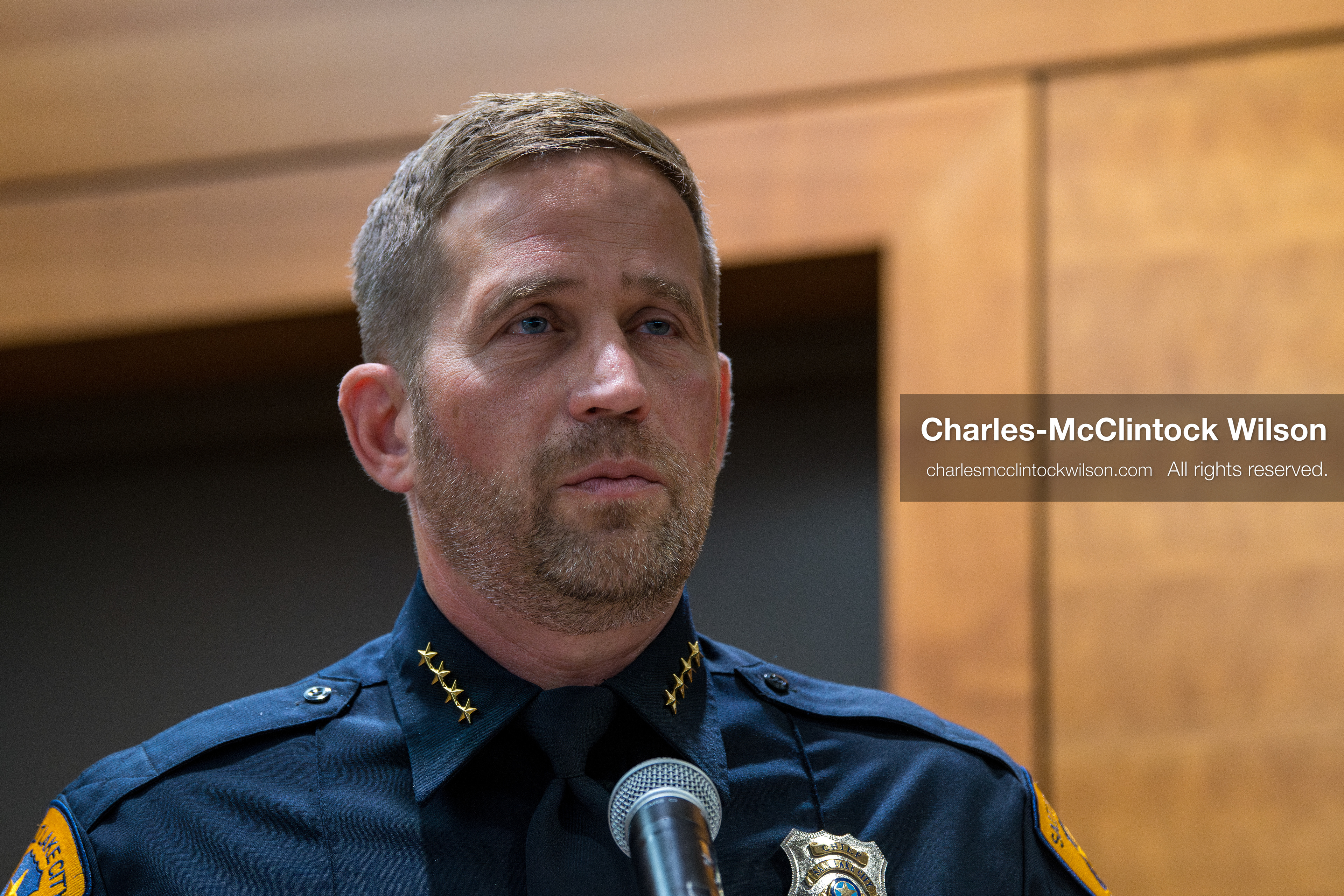 January 8, 2026, Salt Lake City, Utah, USA: Salt Lake City Police Chief BRIAN REDD speaks during a press conference at the Salt Lake City Public Safety Building in Salt Lake City, Utah, on Jan. 8, 2026. Officials provided updates on the investigation into the shooting outside an LDS meetinghouse on Redwood Road the previous night, where 38 year old Sione Vatuvei and 46 year old Vaea Tulikihihifo were killed and six others were wounded during a memorial service. Police said they have solid leads and are reviewing surveillance video and license plate reader data. (Credit Image: © Charles-McClintock Wilson/ZUMA Press Wire)