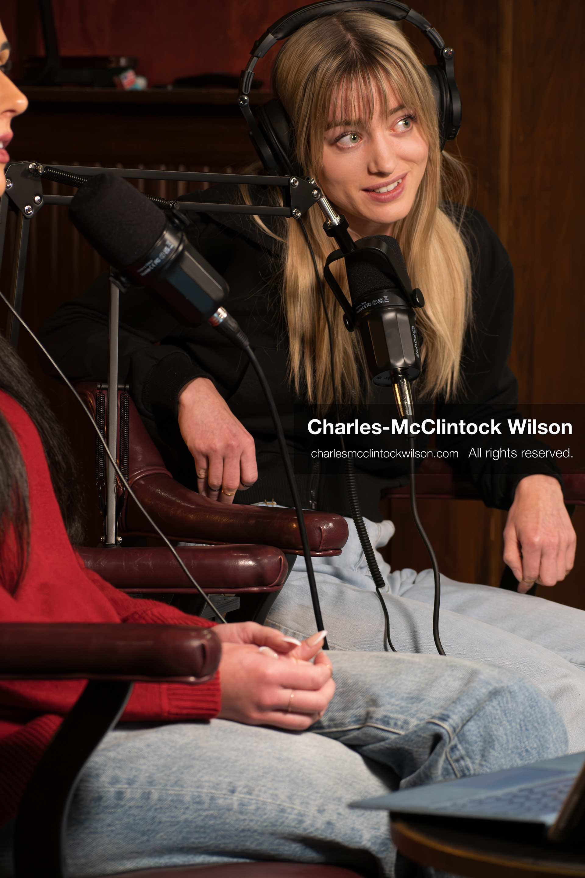 November 22, 2025 – Salt Lake City, Utah, USA: Brandi Siciliani and Billie Webb speak during the recording of an episode of The Brandi & Billie Show, an independent podcast known for its long-form commentary on politics, culture, and major world events. (Credit Image: © Charles‑McClintock Wilson)