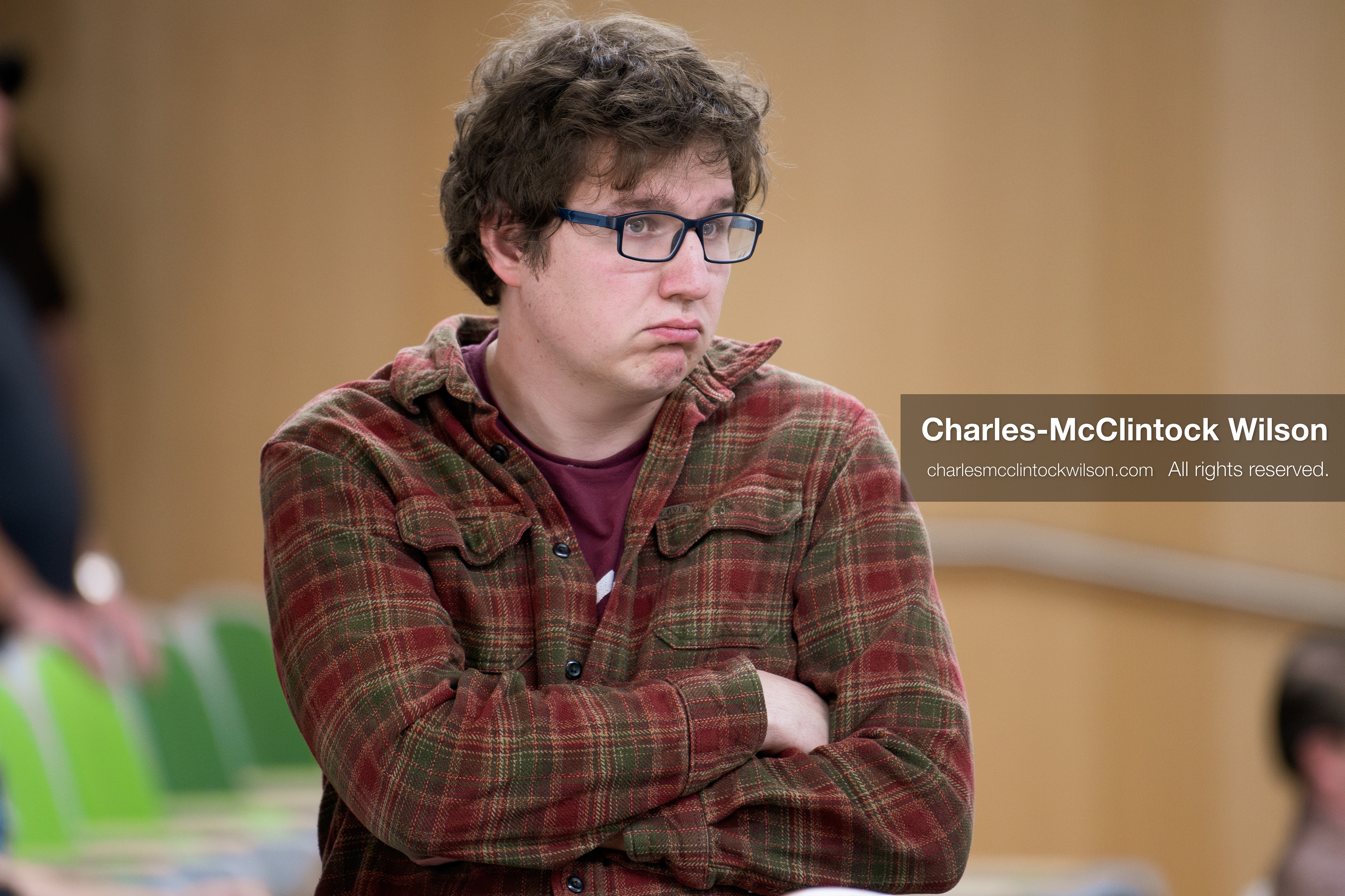 March 26, 2026, Orem, Utah, USA: Hunter Kozak, a mathematics education student at Utah Valley University who gained national attention as the last person to speak with conservative activist Charlie Kirk before Kirk was assassinated in 2025, stands in a lecture hall during Frank Turek’s “Change My Mind” College Tour event at Utah Valley University in Orem, Utah. (Credit Image: © Charles-McClintock Wilson/ZUMA Press Wire)
