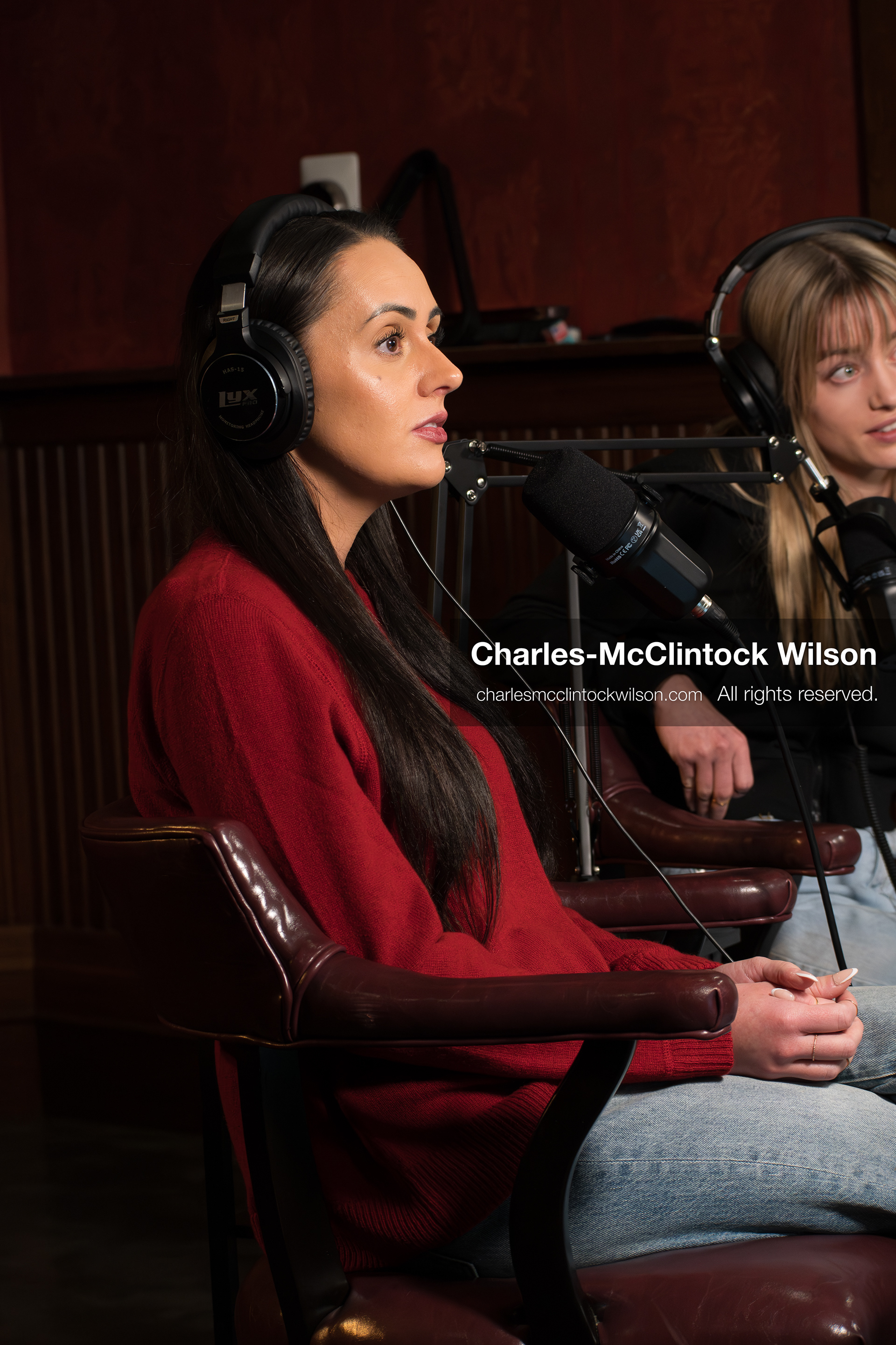 November 22, 2025 – Salt Lake City, Utah, USA: Brandi Siciliani and Billie Webb speak during the recording of an episode of The Brandi & Billie Show, an independent podcast known for its long-form commentary on politics, culture, and major world events. (Credit Image: © Charles‑McClintock Wilson)