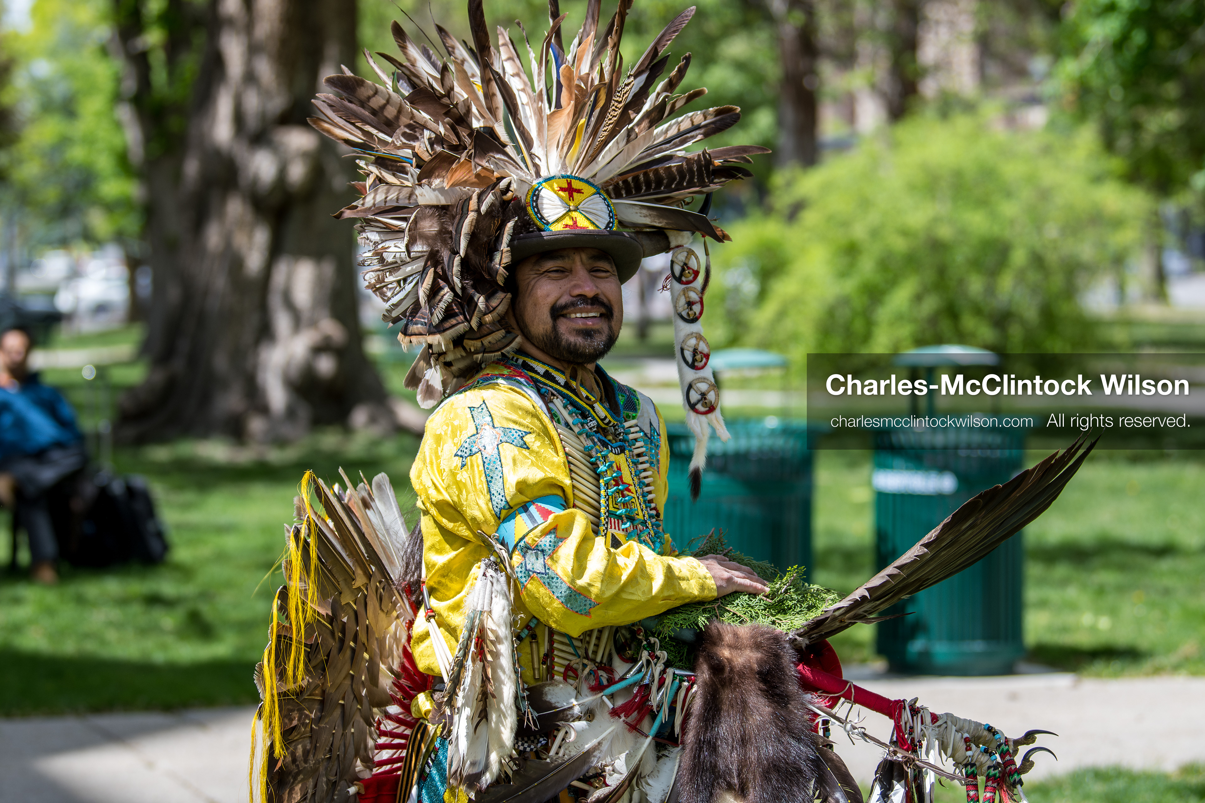 April 22, 2026, Salt Lake City, Utah, USA: Indigenous advocate CARL MOORE participates in an Earth Day event hosted by Sunrise University of Utah at the Salt Lake City and County Building. The gathering brought together students, community members, and speakers to highlight sustainability issues affecting Utah. (Credit Image: © Charles-McClintock Wilson/ZUMA Press Wire)