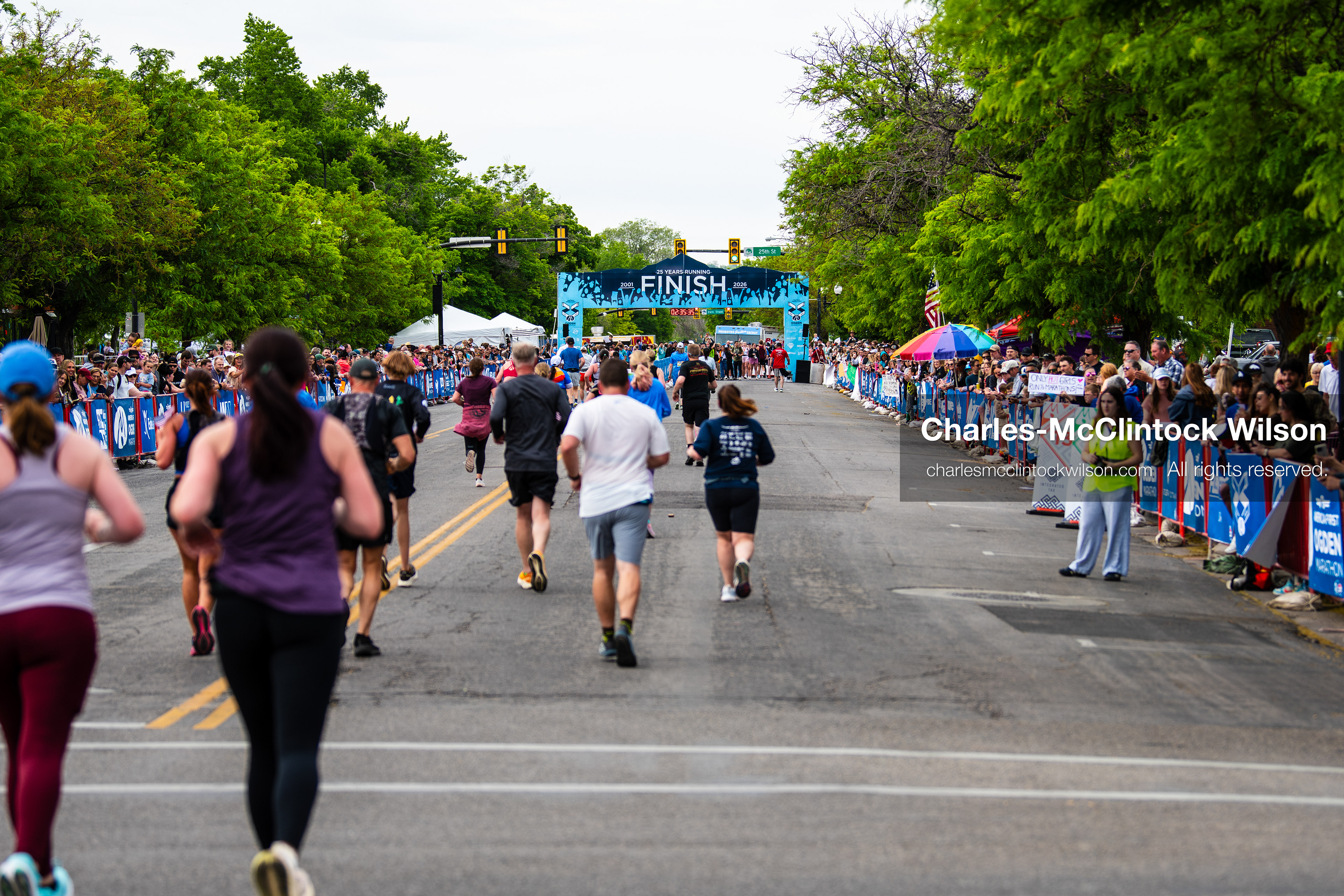May 16, 2026, Ogden, Utah, USA: Runners head toward the finish line during the 25th Annual America First Ogden Marathon in Ogden, Utah, on Saturday, May 16, 2026. (Credit Image: © Charles-McClintock Wilson/ZUMA Press Wire)