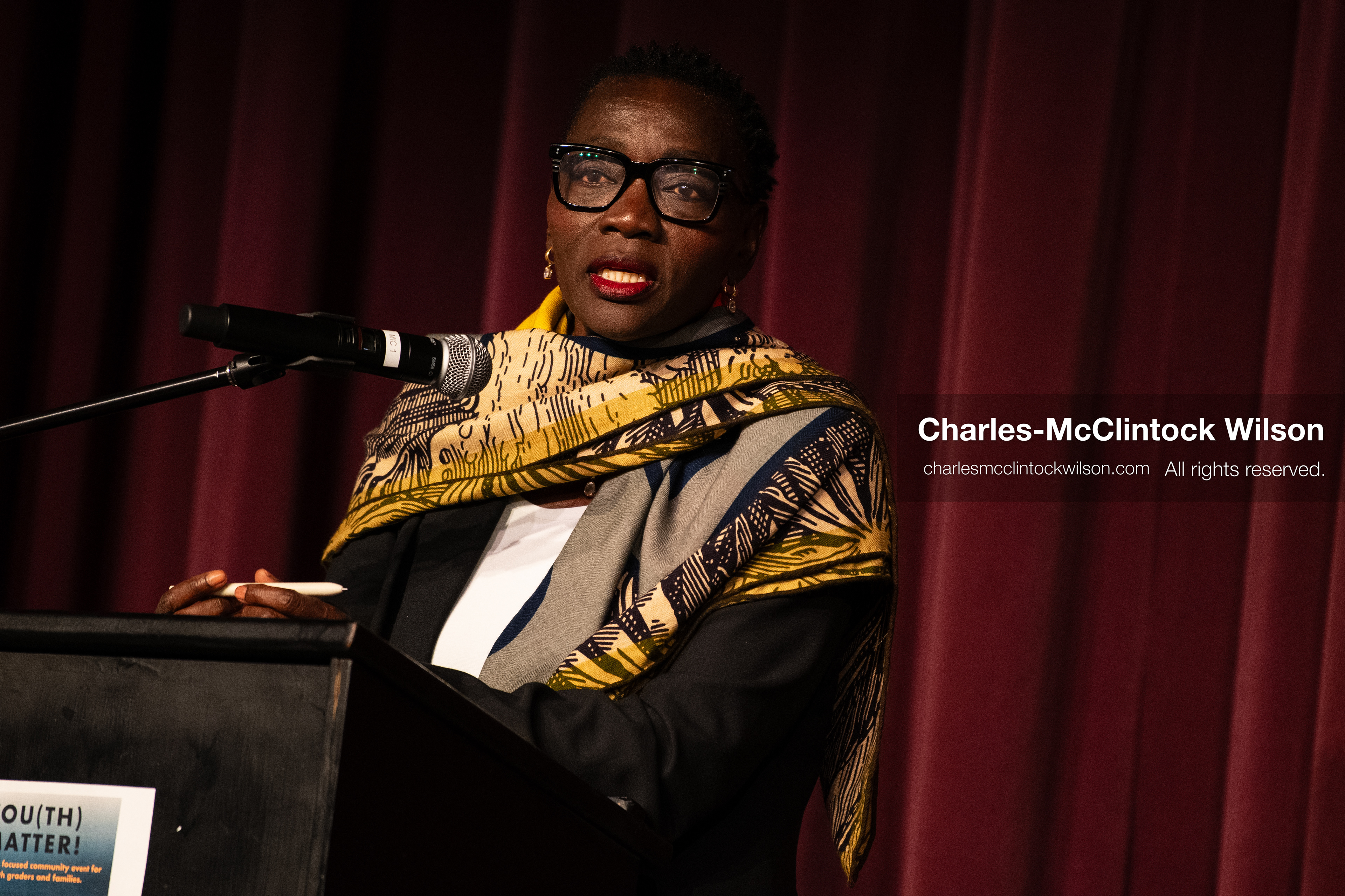 June 24, 2026, Salt Lake City, Utah, USA: Dr. AUMA OBAMA, founder of the Sauti Kuu Foundation and sister of former US president Barack Obama, speaks to attendees during the ''You(th) Matter'' community event at Glendale Middle School in Salt Lake City, Utah. (Credit Image: © Charles-McClintock Wilson/ZUMA Press Wire)