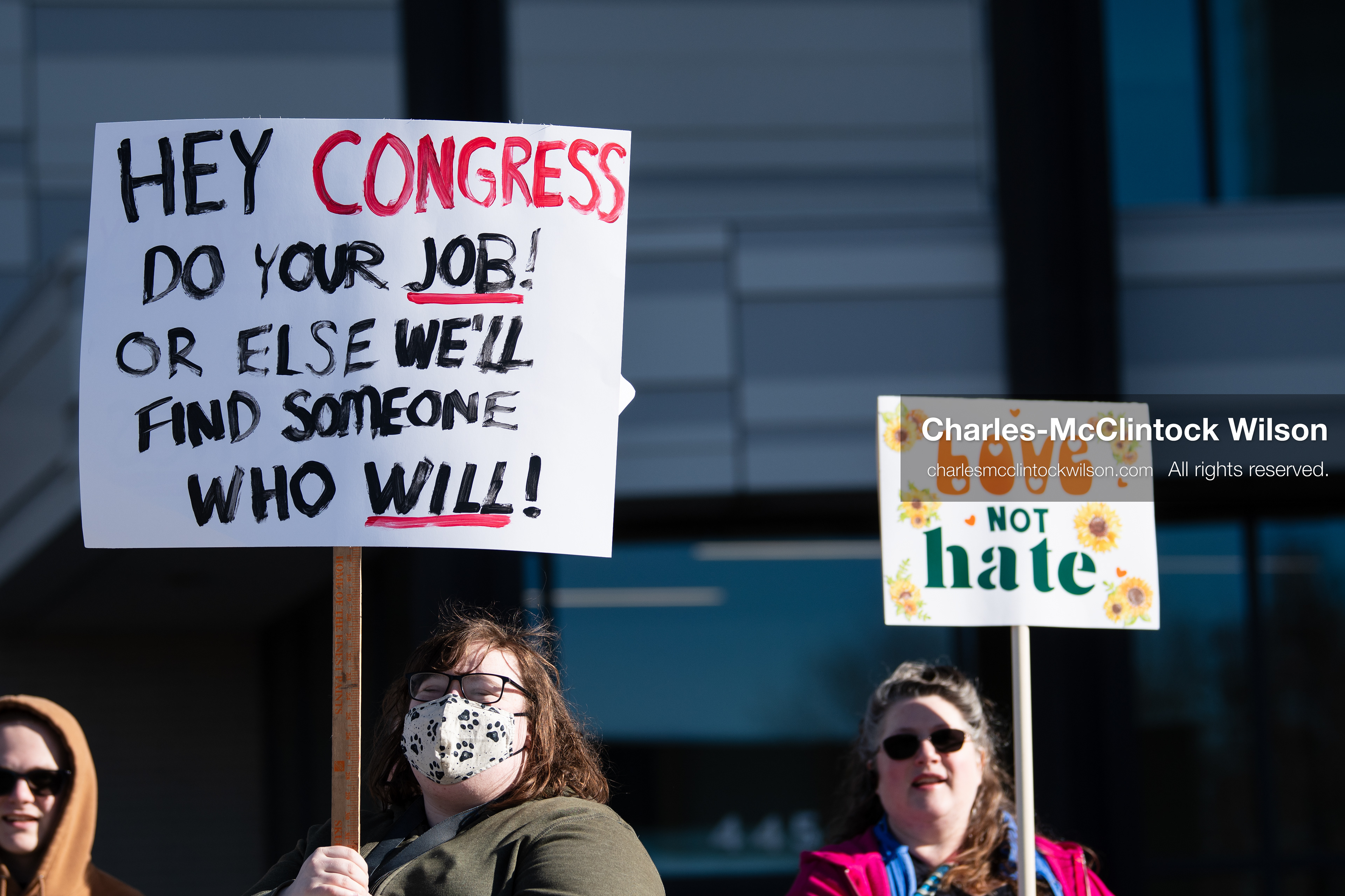 January 20, 2026, Provo, Utah, USA: Protesters gather outside Provo City Hall during the Free America Walkout protest in Provo, Utah, on January 20, 2026. Demonstrators held signs calling for justice, immigration reform, and an end to detention practices. (Credit Image: © Charles-McClintock Wilson/ZUMA Press Wire)