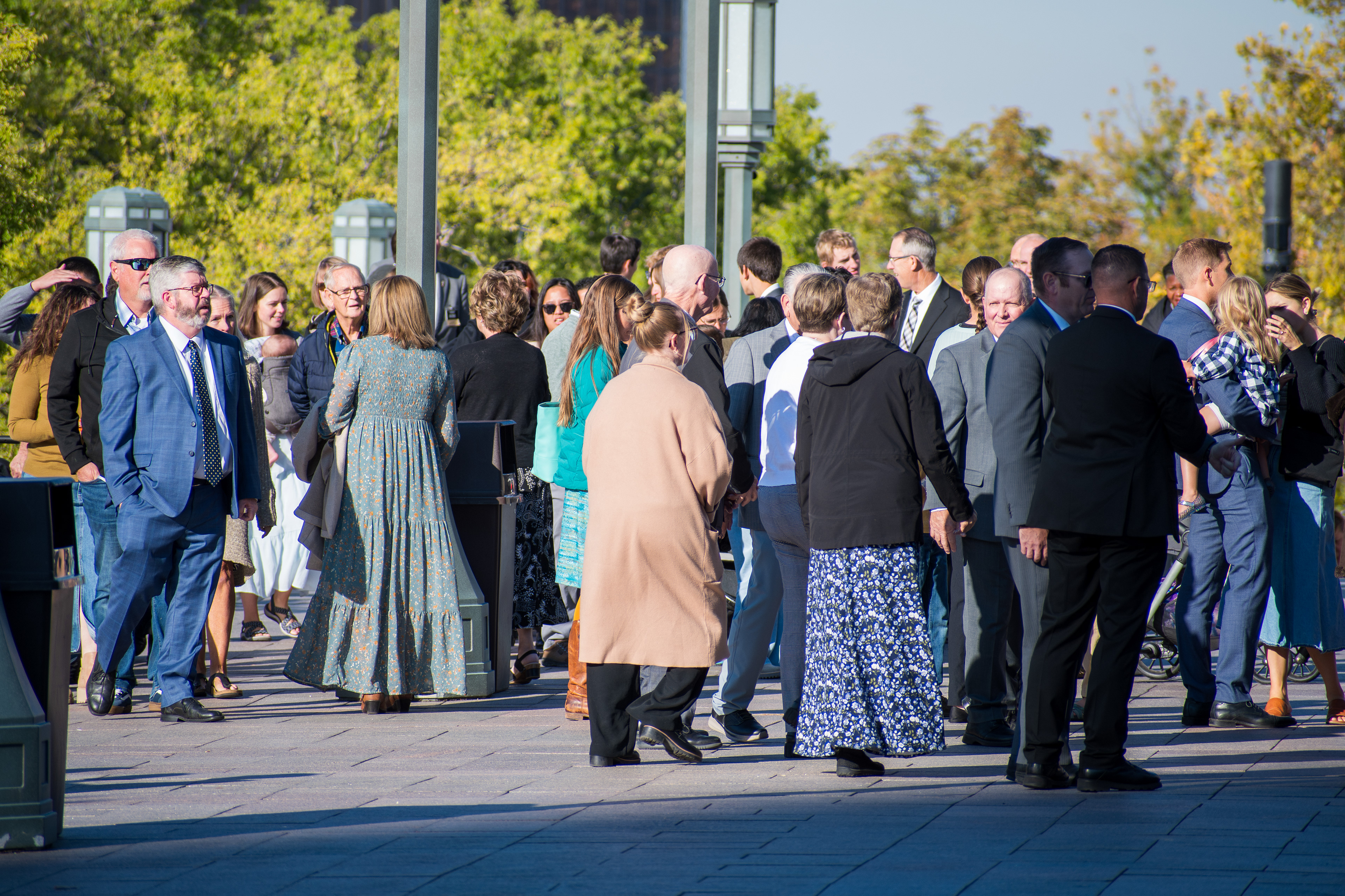 October 6, 2025, Salt Lake City, Utah, USA: People wait in line outside the Conference Center during the public viewing for RUSSELL M. NELSON, the 17th president of the Church of Jesus Christ of Latter-day Saints. Nelson died at his home in Salt Lake City, Utah, on September 27, 2025, at the age of 101. (Credit Image: © Charles-McClintock Wilson/ZUMA Press Wire)
