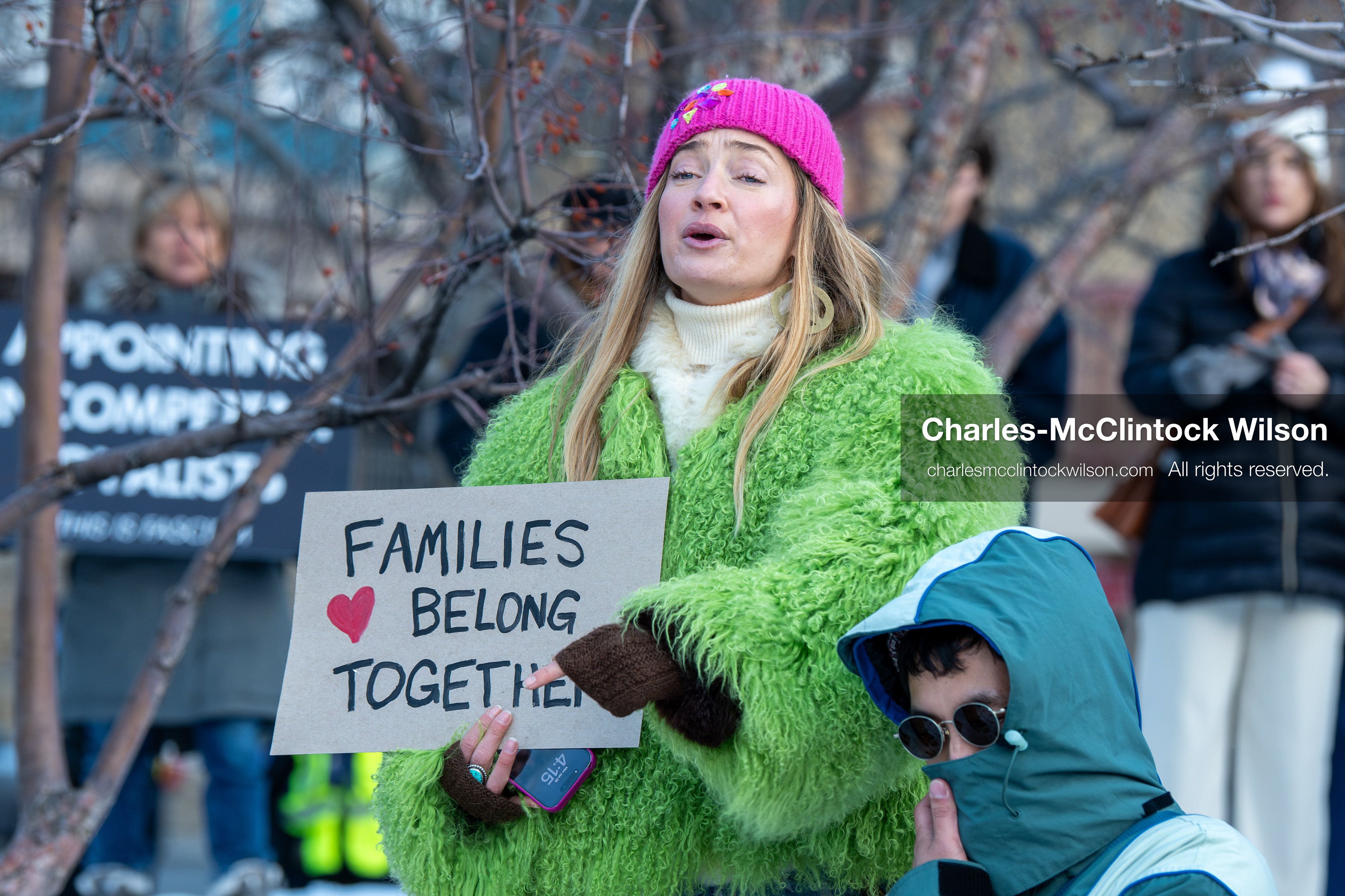 January 26, 2026, Park City, Utah, USA: US Professional skier and activist SIERRA QUITIQUIT holds a sign while gathering with demonstrators during a protest opposing U.S. Immigration and Customs Enforcement (I.C.E.) ICE agents at the Sundance Film Festival in Park City, Utah, on Monday, January 26, 2026. The event was held in response to the fatal shooting of Alex Pretti by a U.S. Border Patrol officer in Minneapolis. (Credit Image: © Charles McClintock Wilson/ZUMA Press Wire)