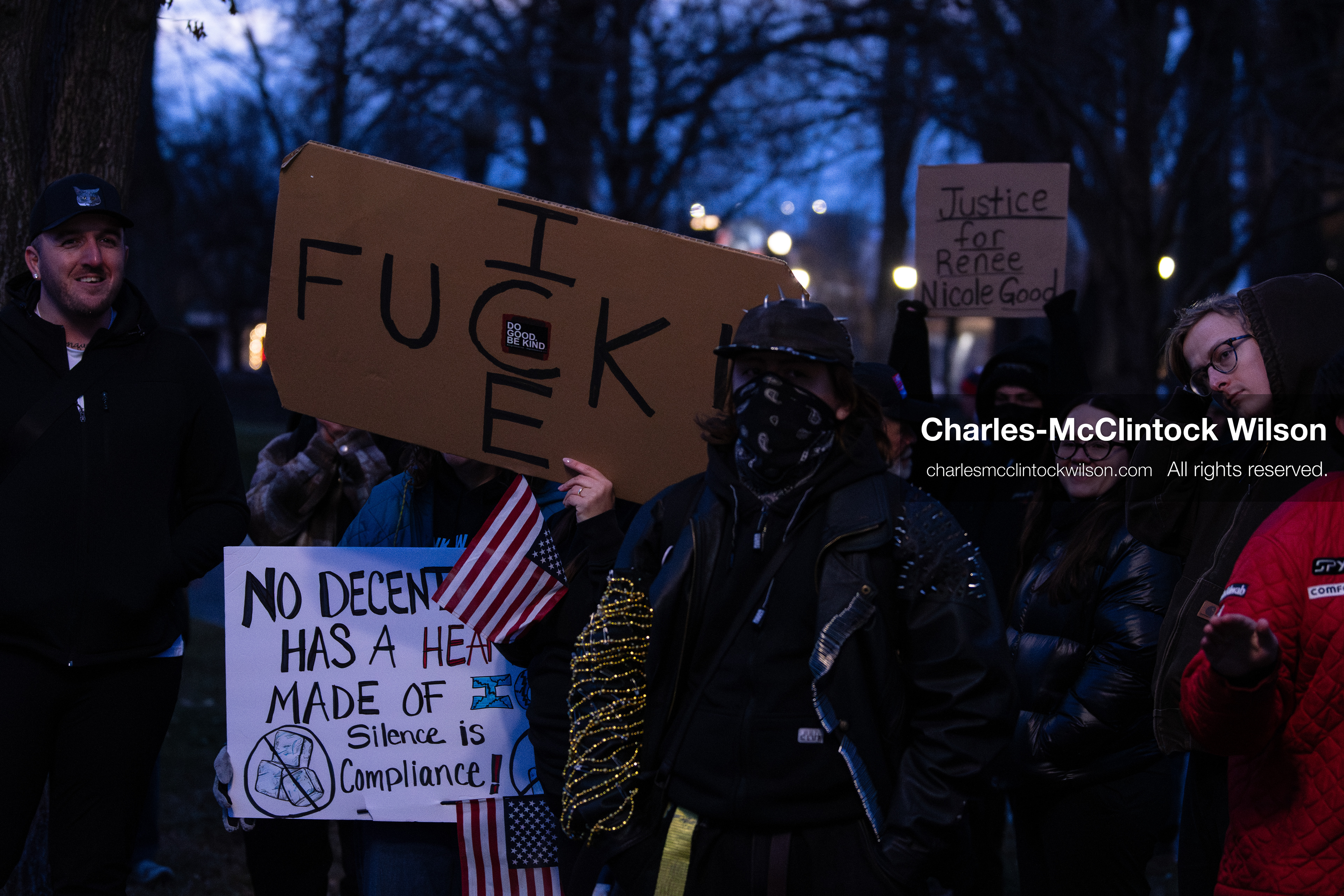 January 8 2026 Salt Lake City Utah USA: Demonstrators gather at Pioneer Park in Salt Lake City Utah during an anti ICE protest on Jan 8 2026. The rally followed the death of Renee Nicole Good a Minneapolis woman who was fatally shot during an encounter with immigration authorities and drew hundreds calling for accountability and changes to enforcement practices. (Credit Image: © Charles-McClintock Wilson/ZUMA Press Wire)