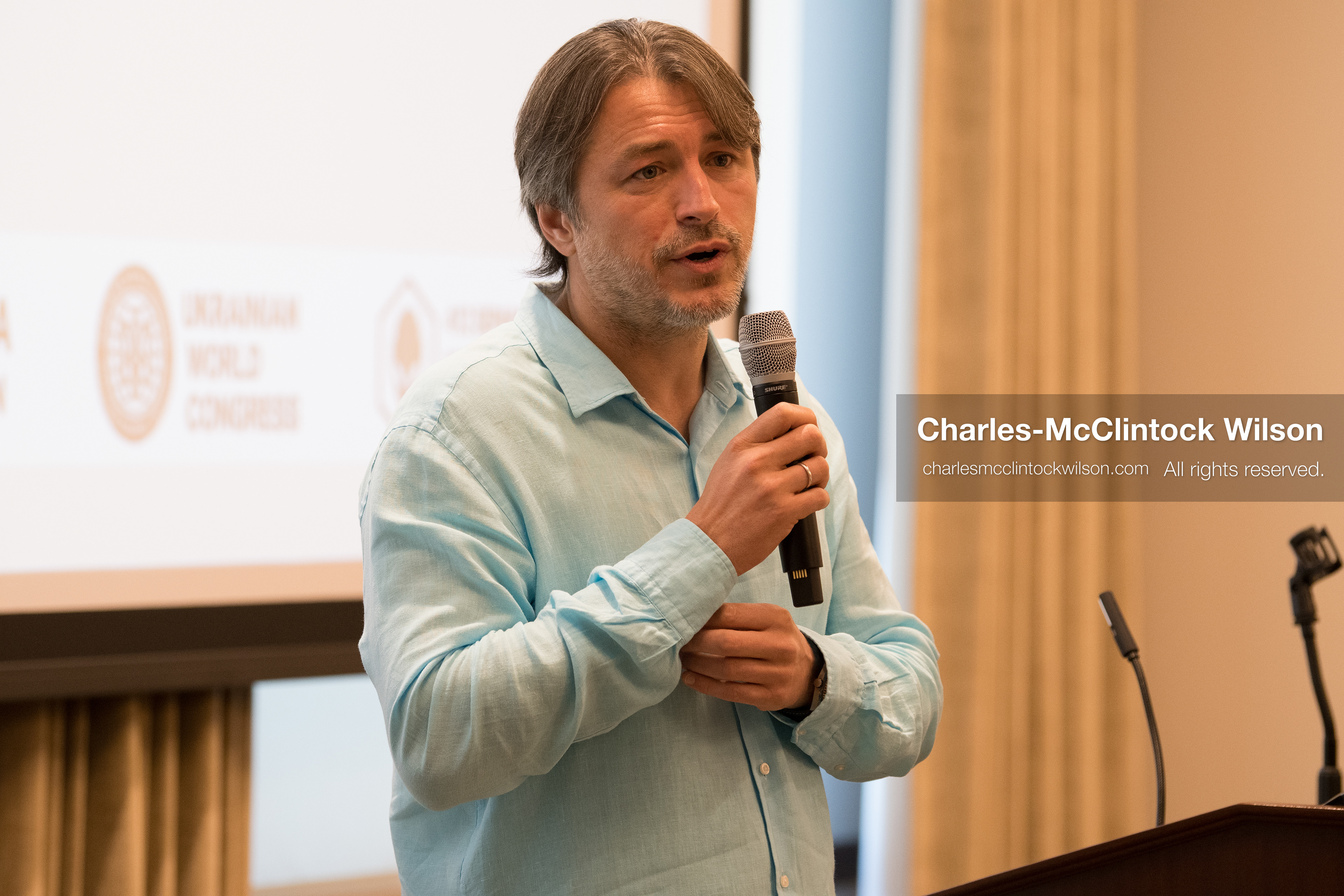  July 23, 2026, Salt Lake City, Utah, USA: Ukrainian activist SERHIY PRYTULA speaks during a community meeting at the Utah State Capitol building in Salt Lake City, Utah, on Thursday, July 23, 2026. The event, titled ''Ukraine in the Fifth Year of the Full-Scale War: An Honest Conversation,'' was hosted by the Prytula Foundation USA to discuss civil defense and ongoing humanitarian aid initiatives. (Credit Image: © Charles-McClintock Wilson/ZUMA Press Wire)