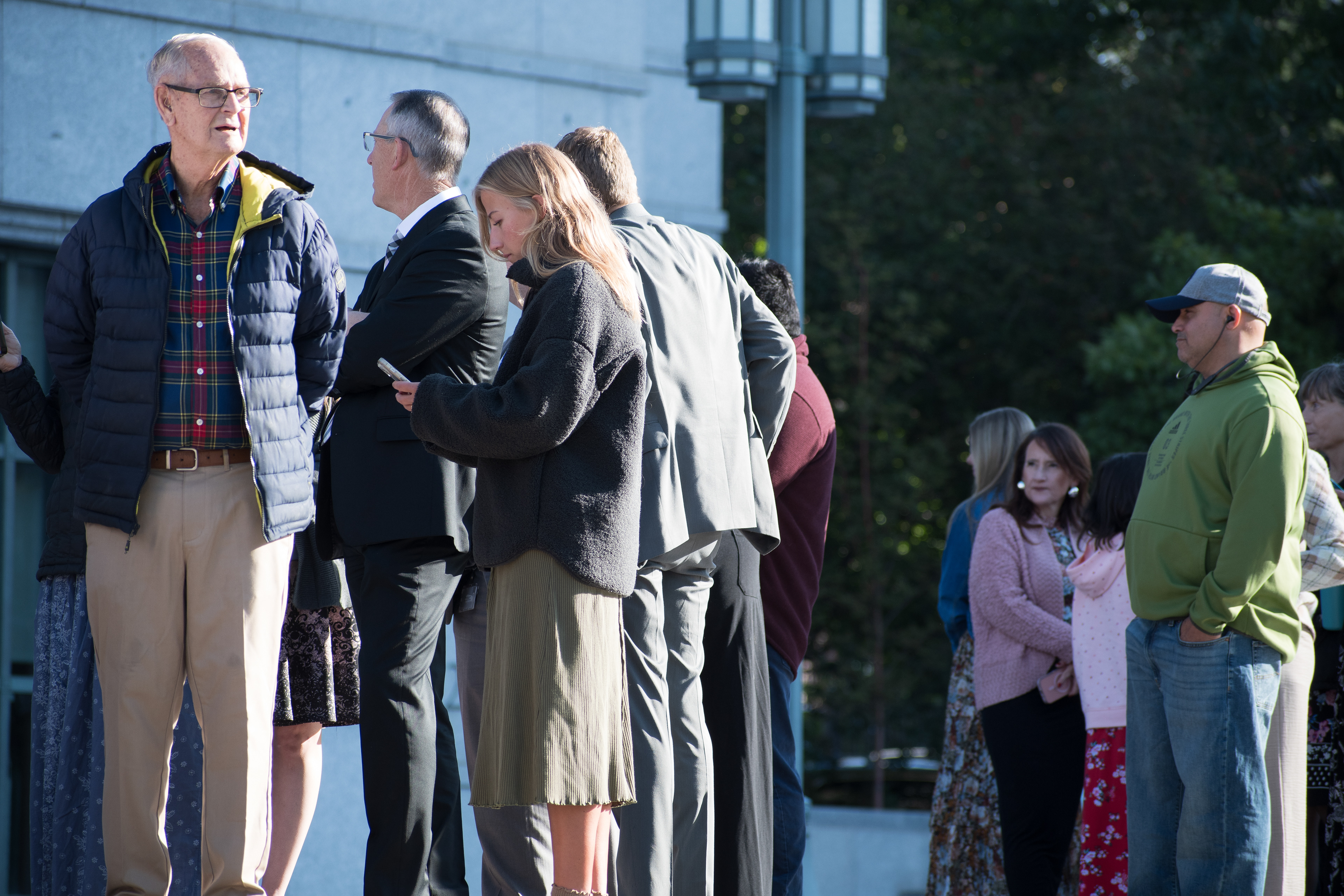 October 6, 2025, Salt Lake City, Utah, USA: People wait in line outside the Conference Center during the public viewing for RUSSELL M. NELSON, the 17th president of the Church of Jesus Christ of Latter-day Saints. Nelson died at his home in Salt Lake City, Utah, on September 27, 2025, at the age of 101. (Credit Image: © Charles-McClintock Wilson/ZUMA Press Wire)