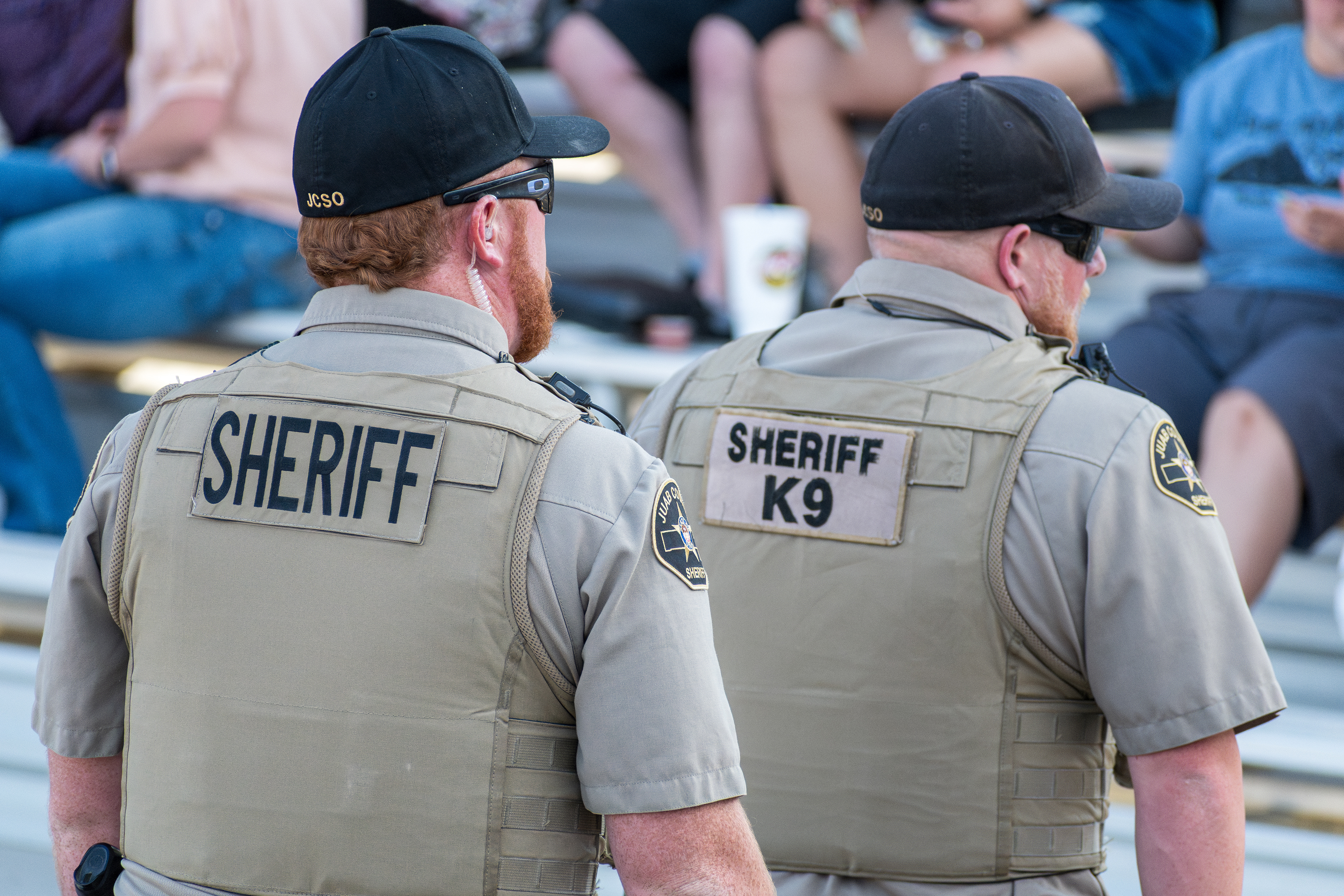  Nephi, Utah – June 28, 2025: Sheriff deputies from the Juab County Sheriff s Office patrol the spectator area during the Juab Xtreme Racing event at Juab County Fairgrounds.