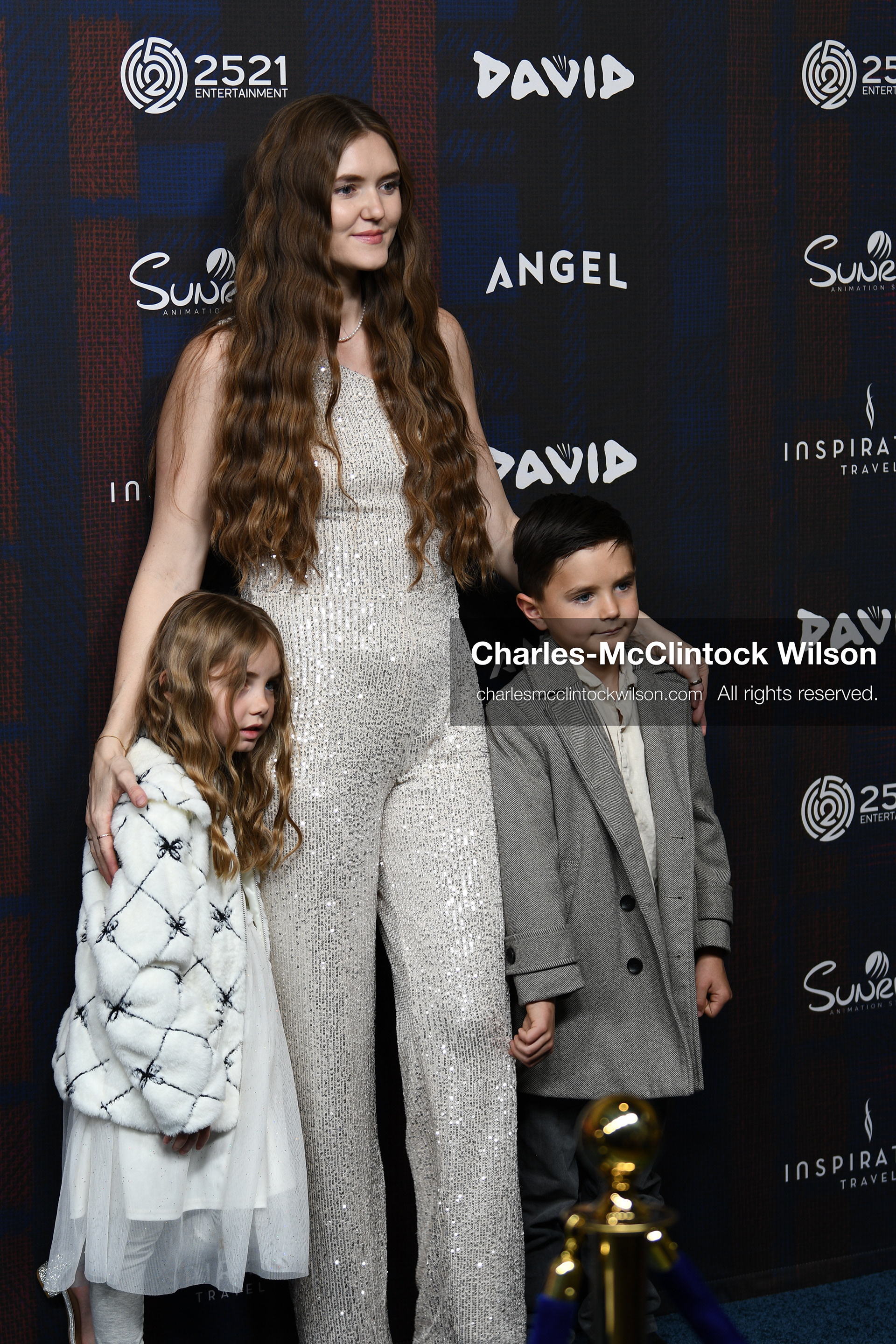 December 8, 2025, Lehi, Utah, USA: ANGELA HOLM and her children attend the world premiere of DAVID at Megaplex Theatres Thanksgiving Point in Lehi, Utah, USA. (Credit Image: © Charles-McClintock Wilson/ZUMA Press Wire)