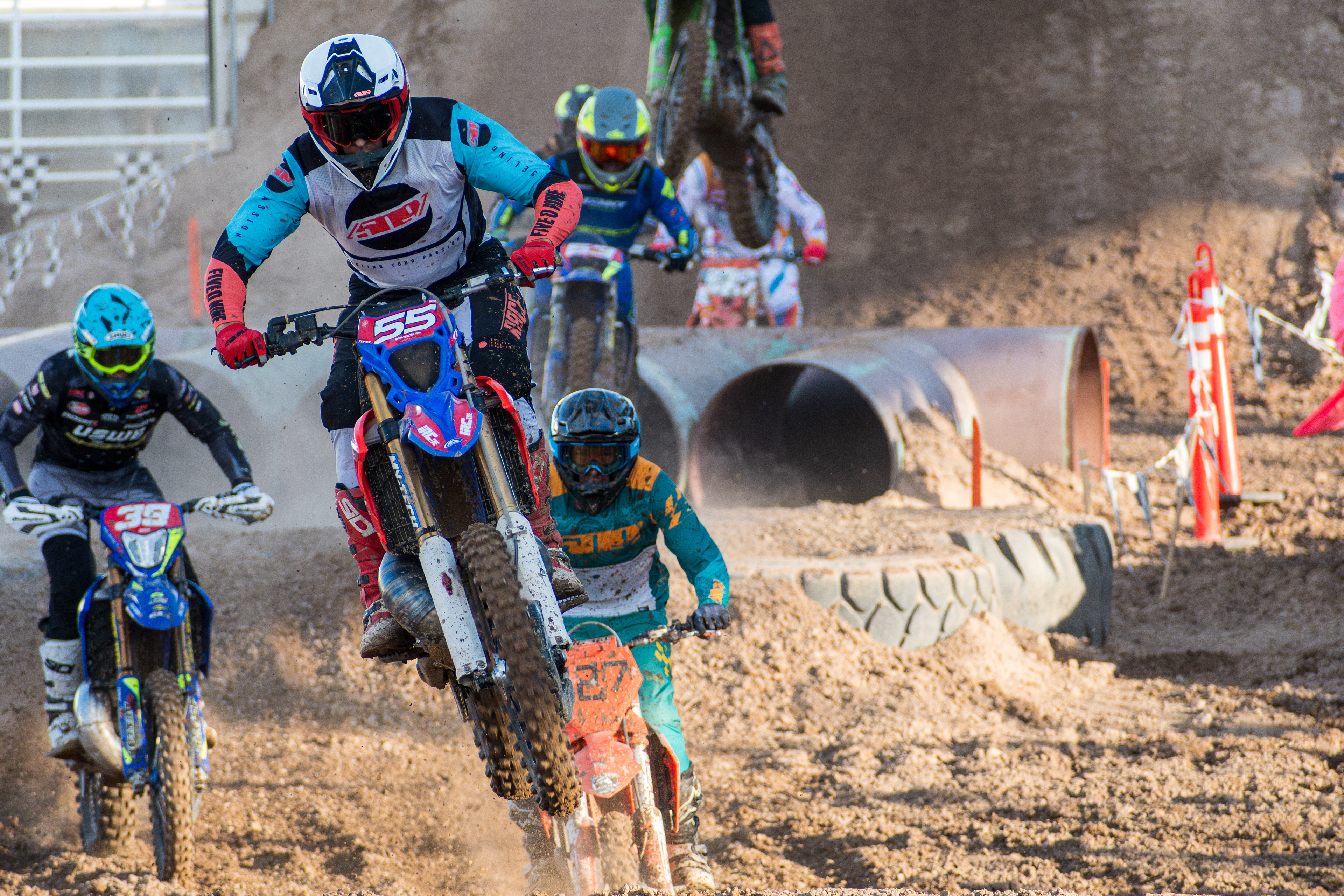 Nephi, Utah – June 28, 2025: A motocross rider competes during the Juab Xtreme Racing event at Juab County Fairgrounds.