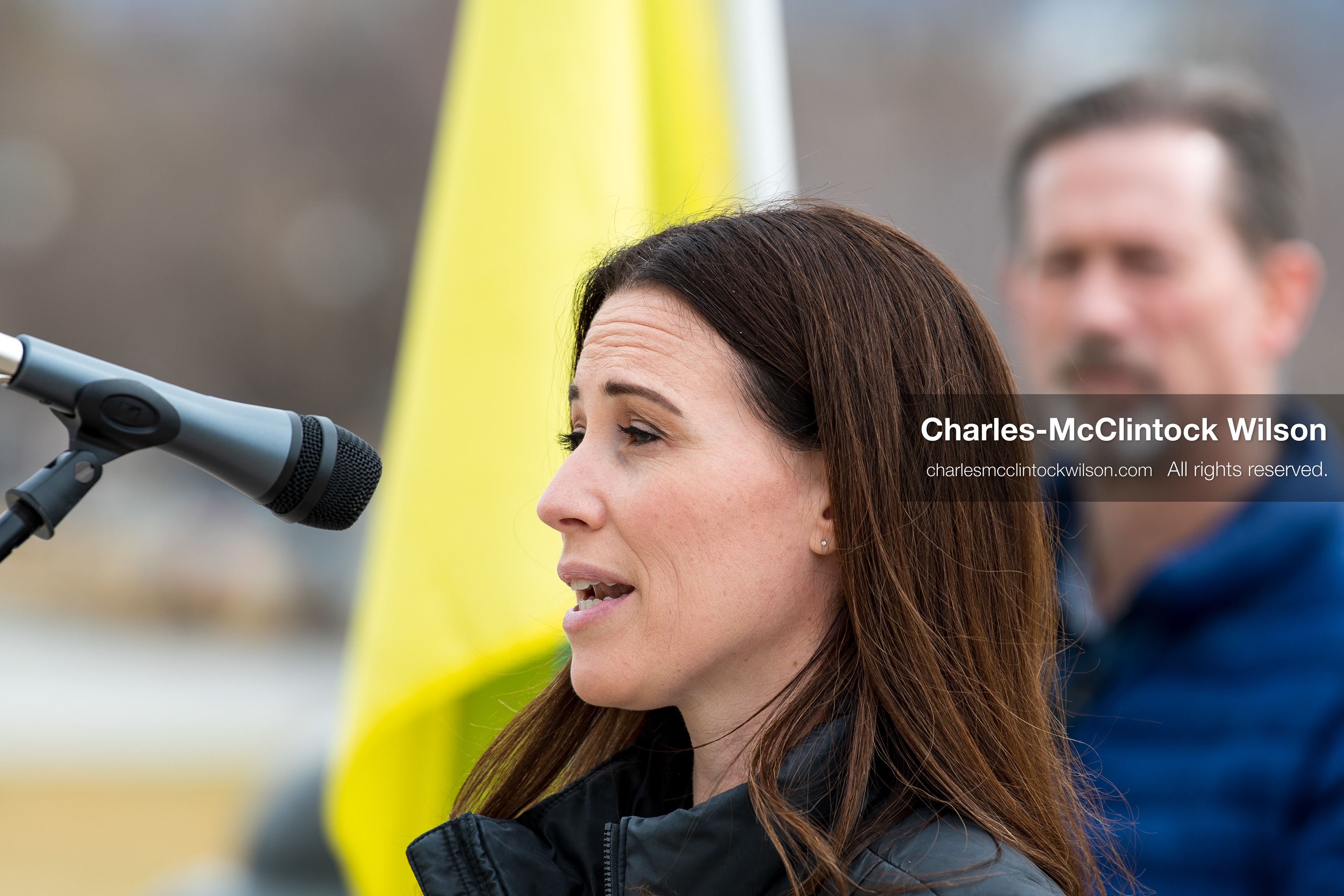 February 28, 2026, Salt Lake City, Utah, USA: STEPHANIE PITCHER, Utah state senator and a Democrat from Utah, speaks during the Stand With Ukraine rally at the Utah State Capitol. The event marked the four year anniversary of the full scale Russian invasion of Ukraine and brought community members together in support of Ukrainians and local humanitarian efforts. (Credit Image: © Charles McClintock Wilson/ZUMA Press Wire)
