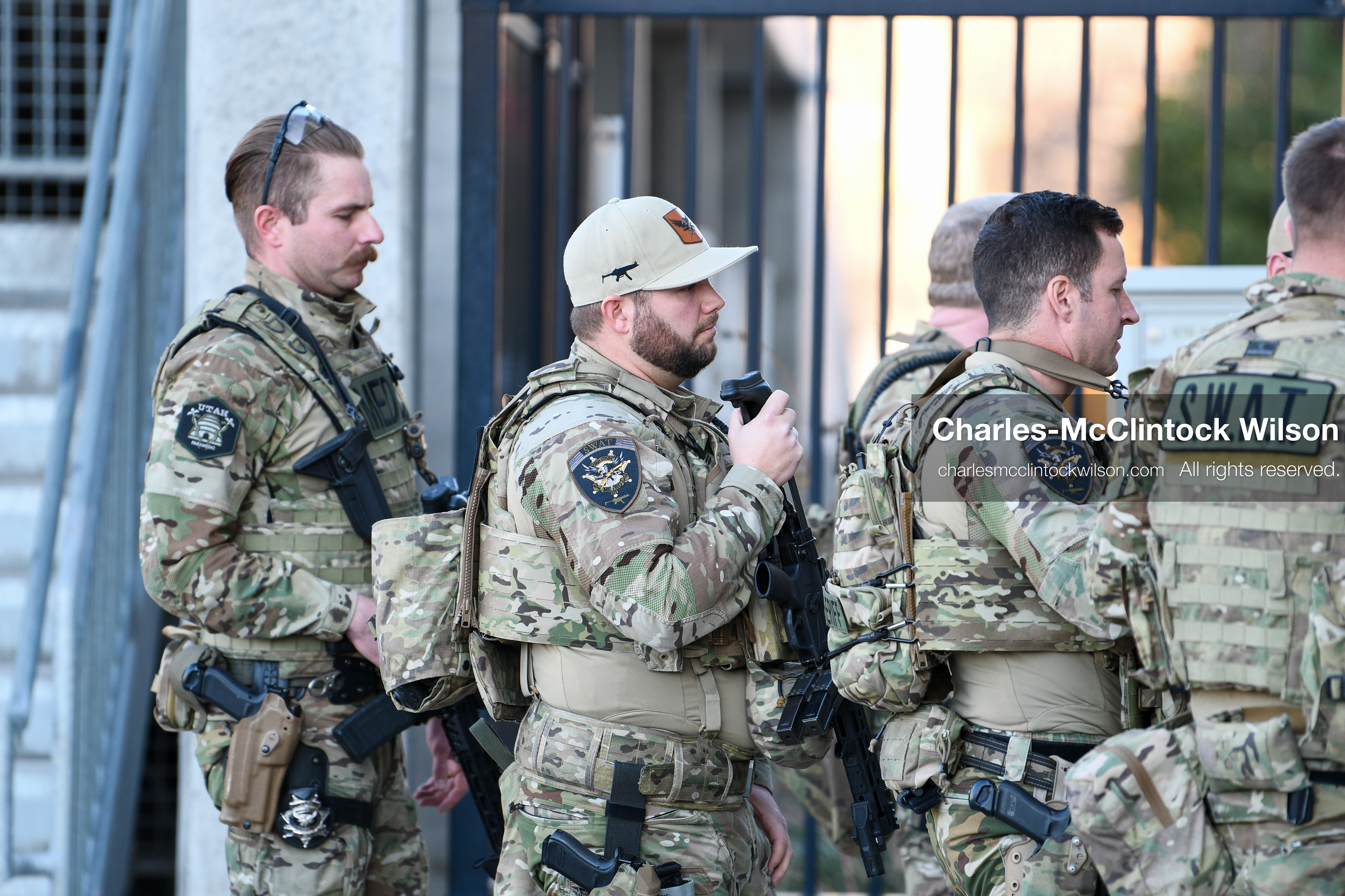PROVO, UTAH, USA – DECEMBER 11, 2025: A SWAT team arrives outside the Fourth District Court in Provo ahead of the first in‑person court appearance of Tyler Robinson in the Charlie Kirk murder case. (Credit Image: © Charles‑McClintock Wilson/ZUMA Press Wire)