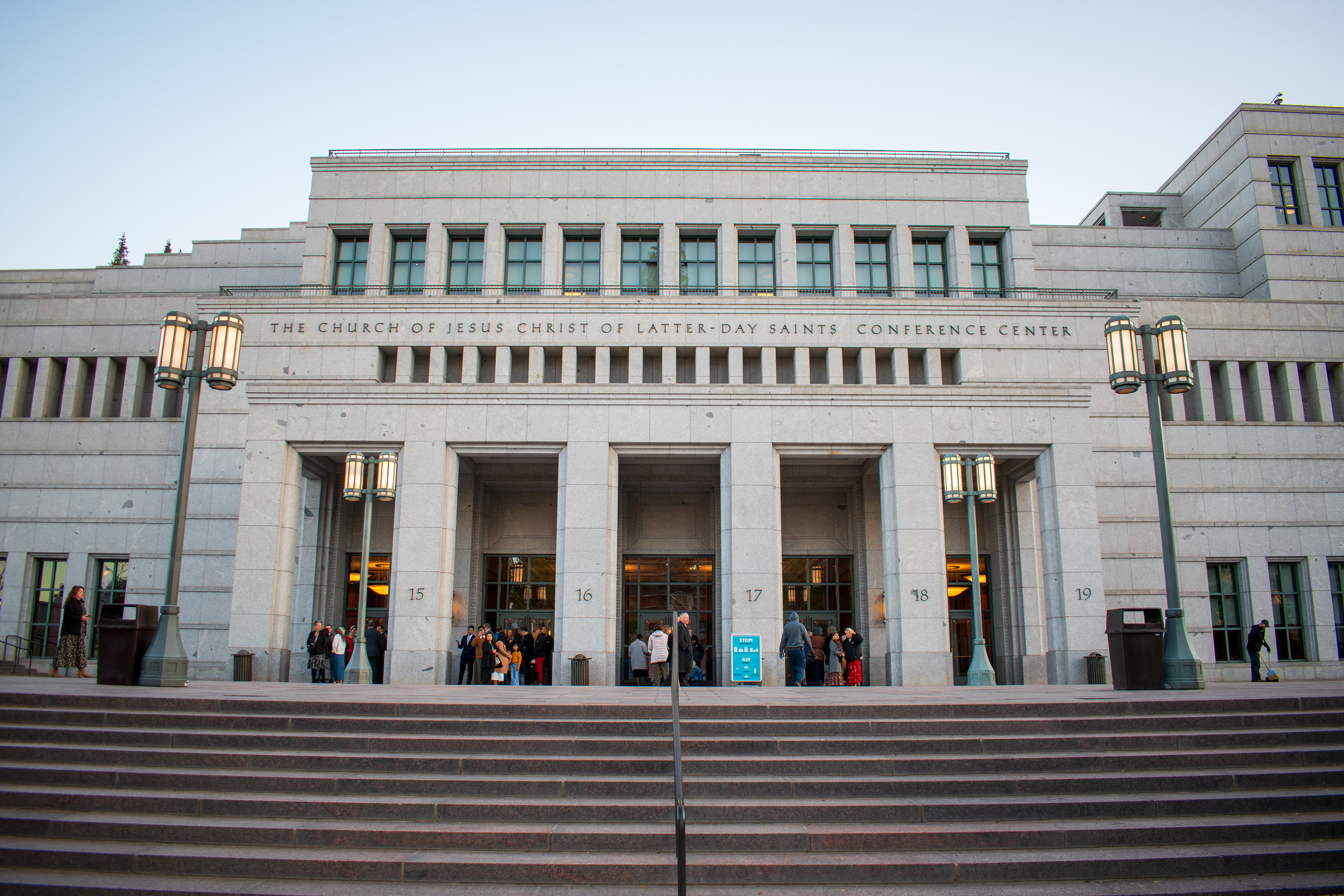 October 6, 2025, Salt Lake City, Utah, USA: People wait in line outside the Conference Center during the public viewing for RUSSELL M. NELSON, the 17th president of the Church of Jesus Christ of Latter-day Saints. Nelson died at his home in Salt Lake City, Utah, on September 27, 2025, at the age of 101. (Credit Image: © Charles-McClintock Wilson/ZUMA Press Wire)