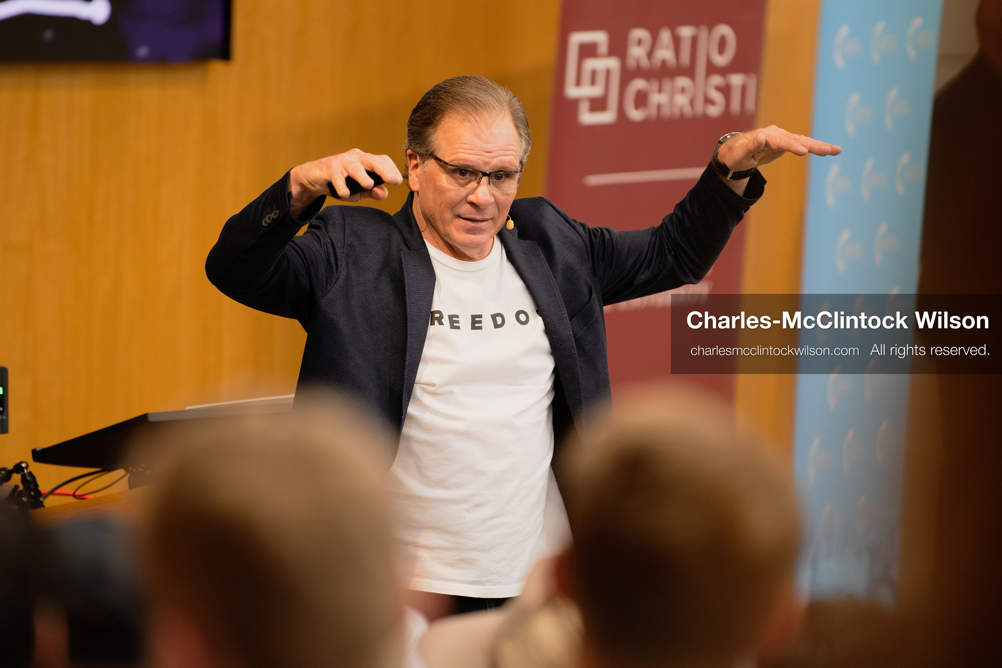 March 26, 2026, Orem, Utah, USA: US author, Christian apologist, and founder of http://CrossExamined.org Frank Turek speaks during a stop on his “Change My Mind” College Tour at Utah Valley University in Orem, Utah. The event, hosted by Ratio Christi, included discussions on faith, philosophy, and the problem of evil. (Credit Image: © Charles-McClintock Wilson/ZUMA Press Wire)