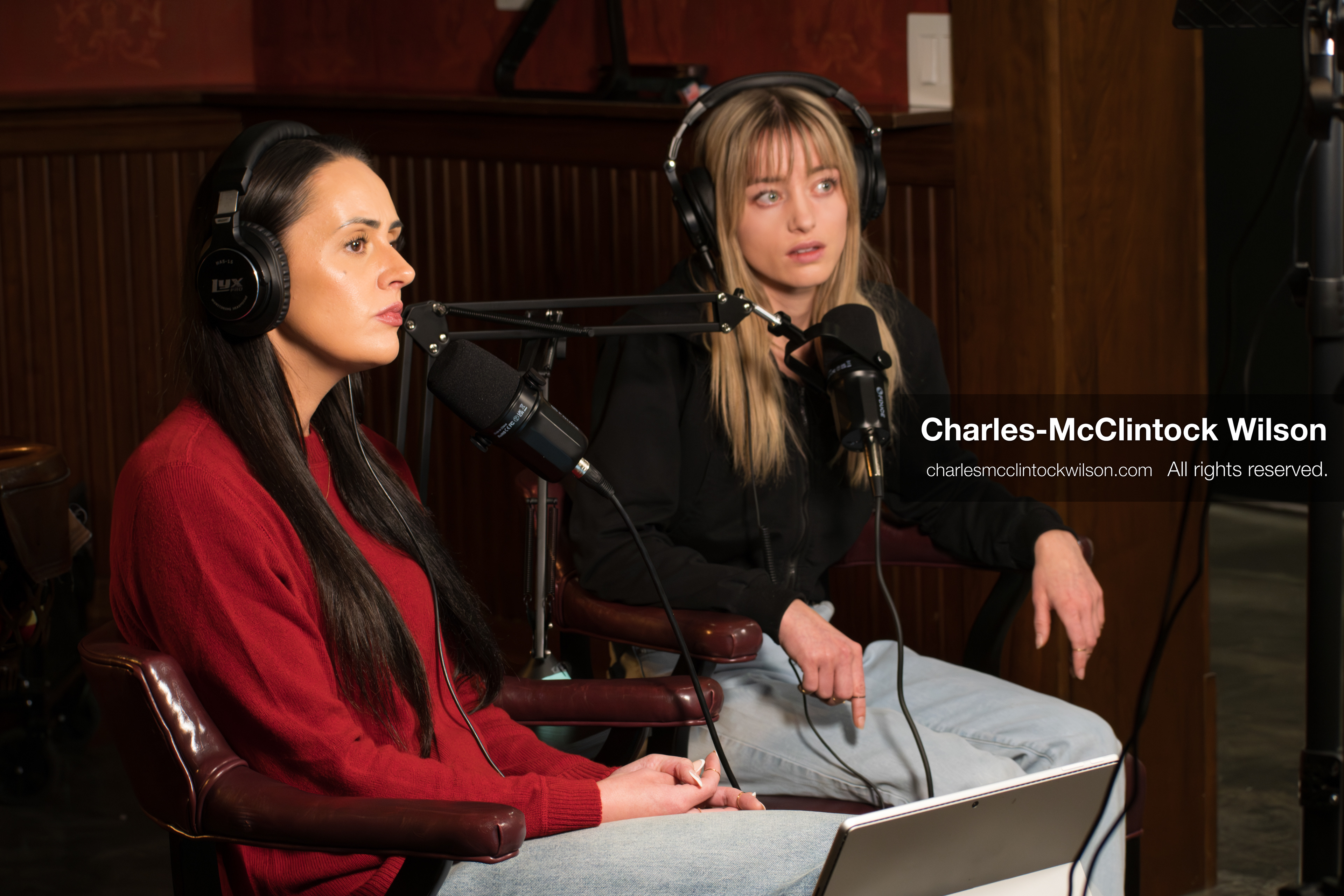 November 22, 2025 – Salt Lake City, Utah, USA: Brandi Siciliani and Billie Webb speak during the recording of an episode of The Brandi & Billie Show, an independent podcast known for its long-form commentary on politics, culture, and major world events. (Credit Image: © Charles‑McClintock Wilson)