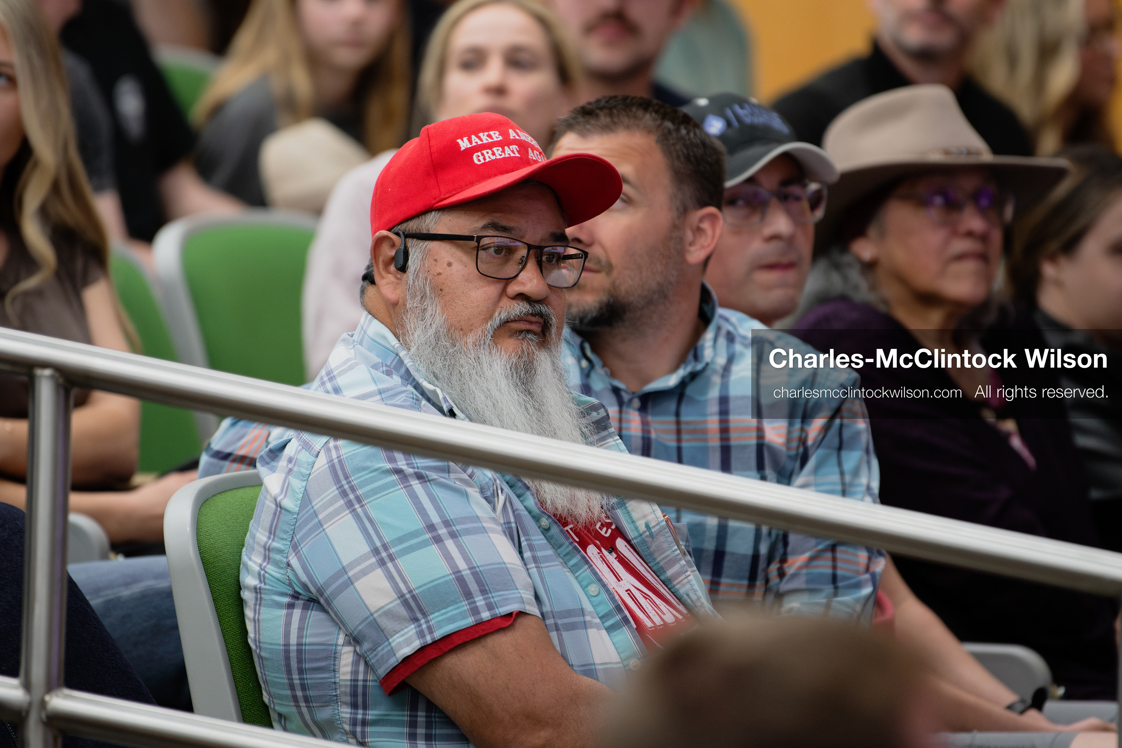 March 26, 2026, Orem, Utah, USA: Attendees sit in the audience during Frank Turek’s “Change My Mind” College Tour event at Utah Valley University in Orem, Utah. (Credit Image: © Charles-McClintock Wilson/ZUMA Press Wire)