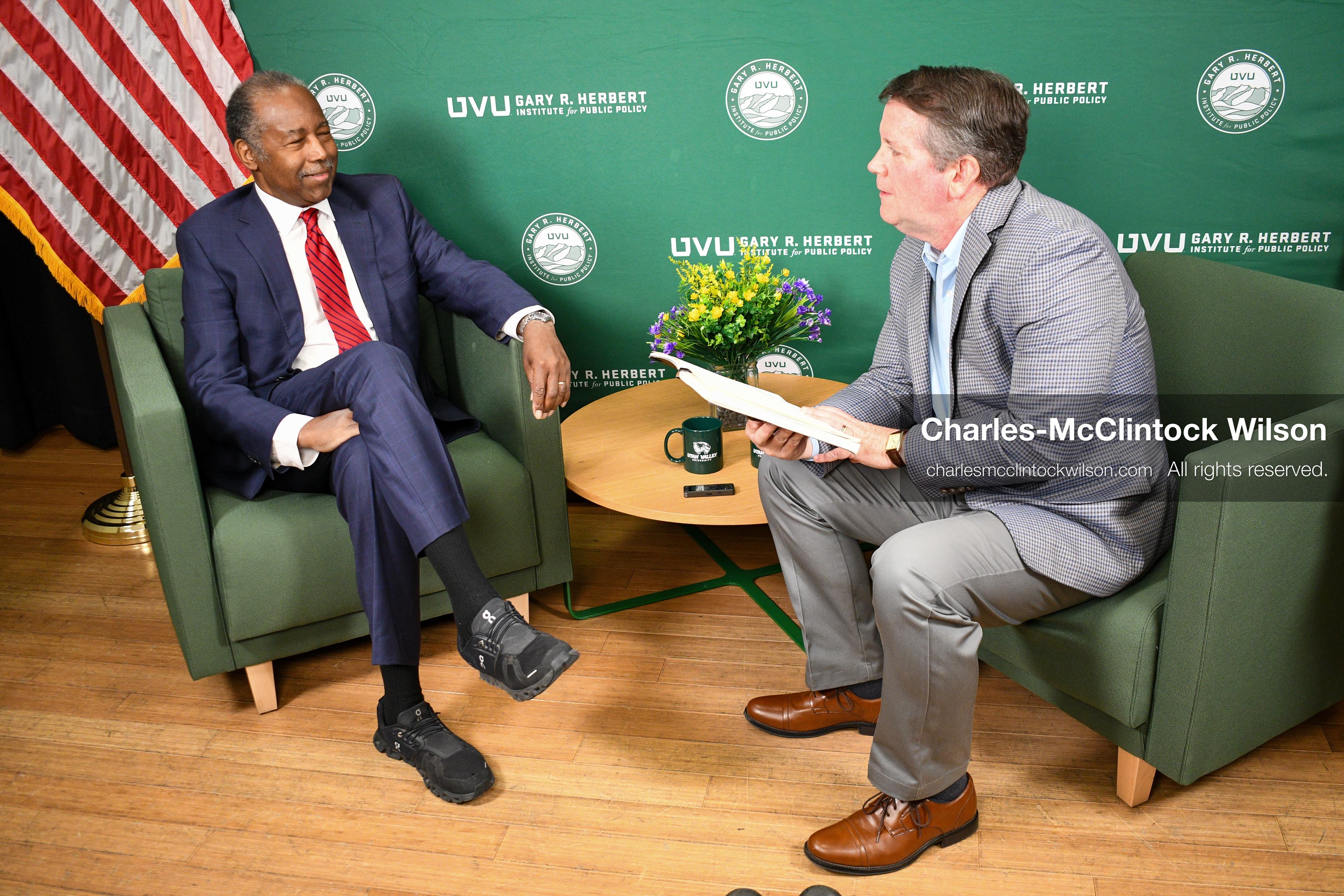 November 5, 2025, Orem, Utah, USA: Dr. Ben Carson, former U.S. Secretary of Housing and Urban Development and 2016 Republican presidential candidate, speaks with members of the press ahead of a public event hosted by the Gary R. Herbert Institute at Utah Valley University in Orem, Utah, on Nov. 5, 2025. (Credit Image: © Charles-McClintock Wilson/ZUMA Press Wire)