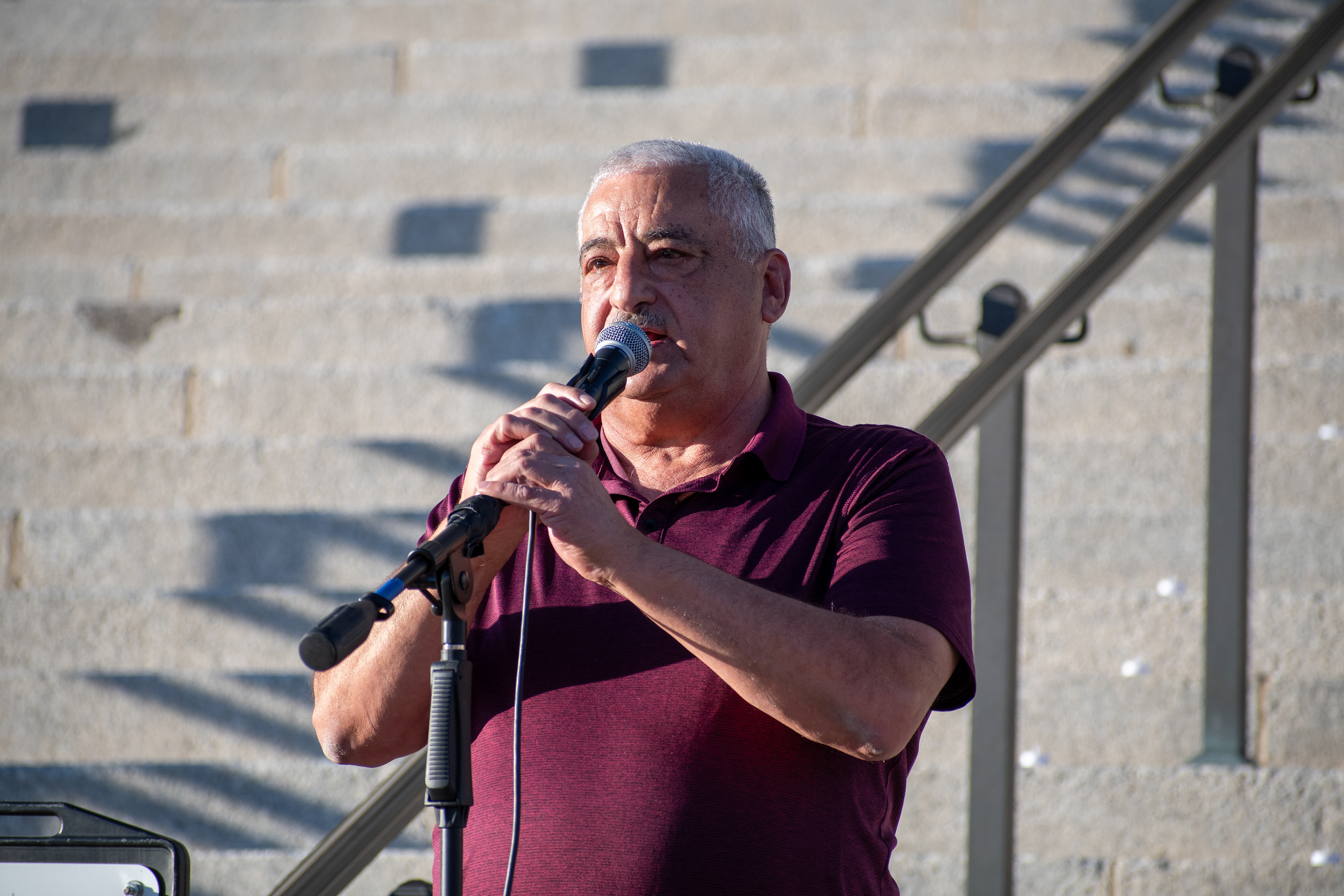October 10, 2025, Salt Lake City, Utah, USA: A speaker addresses attendees during the Free Palestine Rally organized in front of the Utah State Capitol. (Credit Image: © Charles-McClintock Wilson/ZUMA Press Wire)