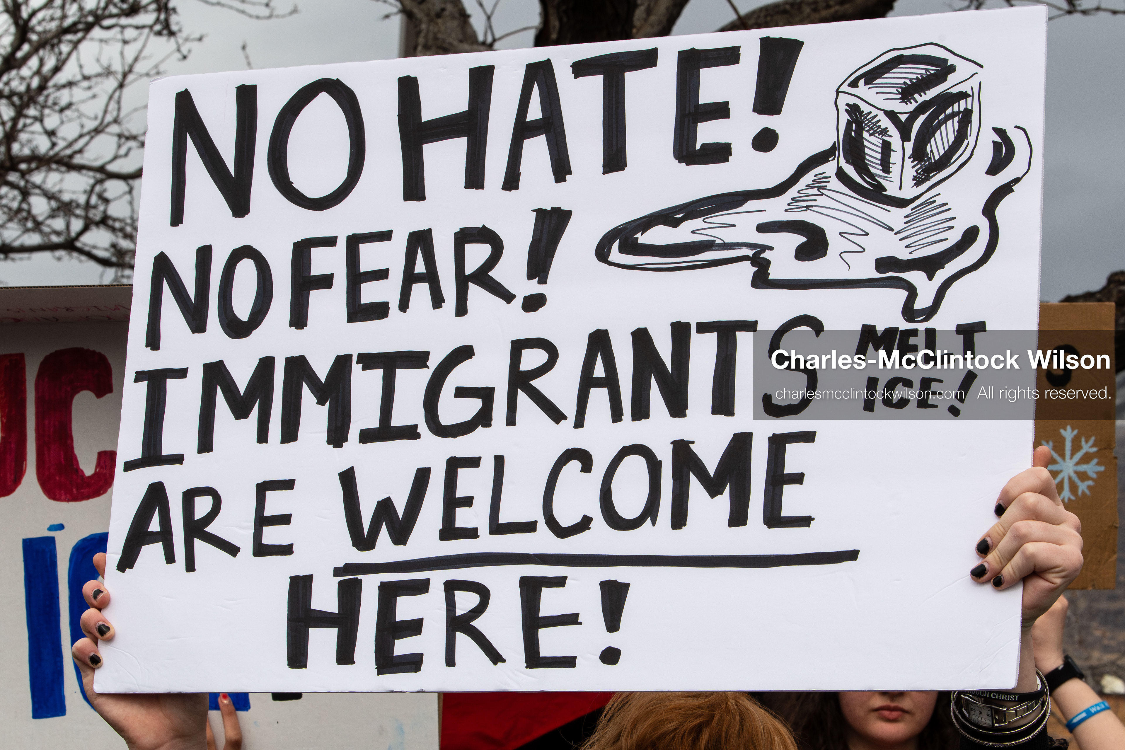 February 11, 2026, Orem, Utah, USA: A student stands along State Street during a student‑led protest involving participants from multiple Orem schools. (Credit Image: © Charles‑McClintock Wilson/ZUMA Press Wire)