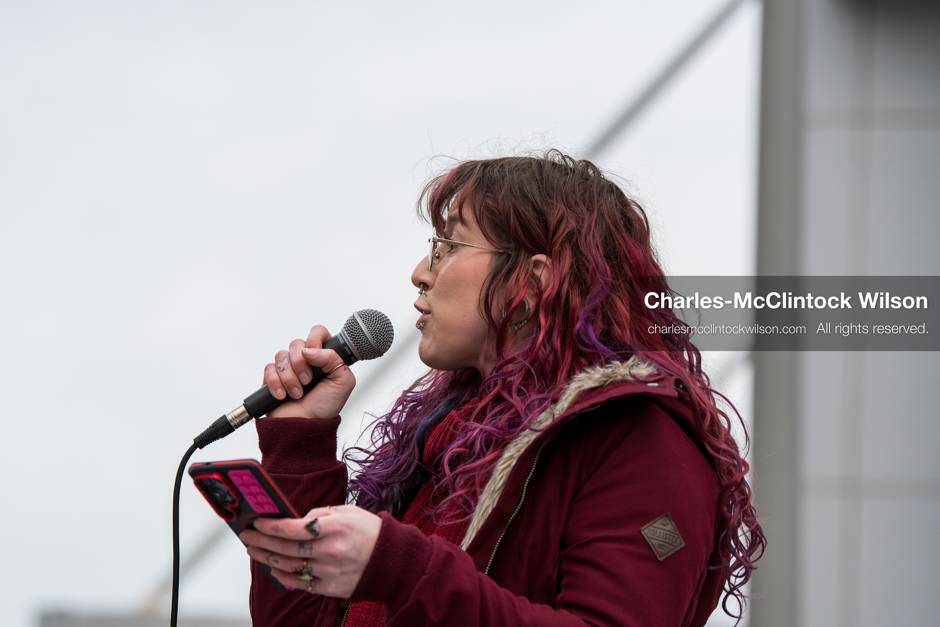 January 3, 2026, Salt Lake City, Utah, USA: A speaker addresses demonstrators during a protest against US military action in Venezuela outside the Wallace Federal Building in Salt Lake City, Utah. The protest was part of a nationwide mobilization opposing airstrikes and foreign intervention. (Credit Image: (c) Charles‑McClintock Wilson/ZUMA Press Wire)